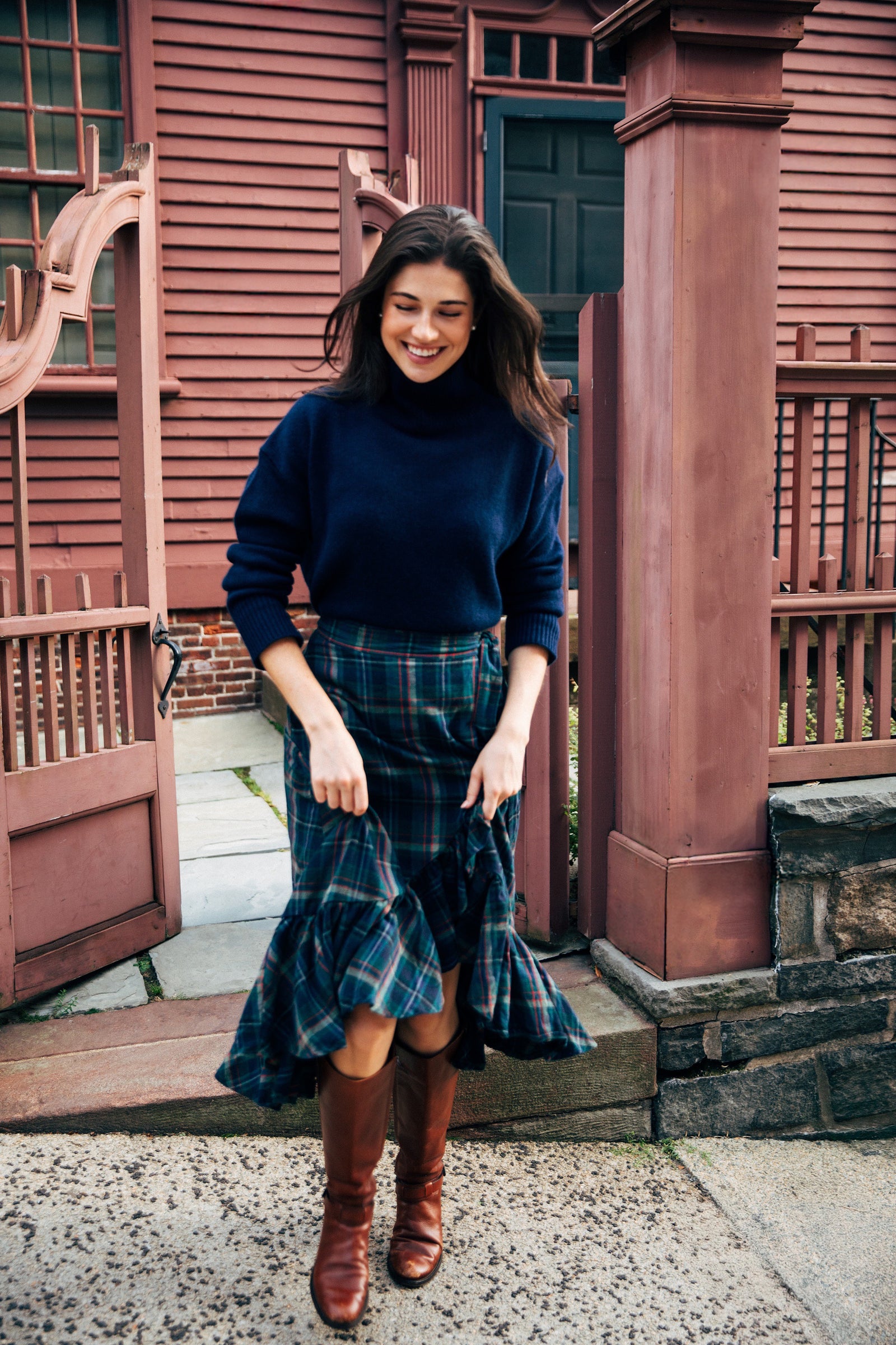 KJP Women's Highland Harvest Plaid Ruffle Skirt – Kiel James Patrick