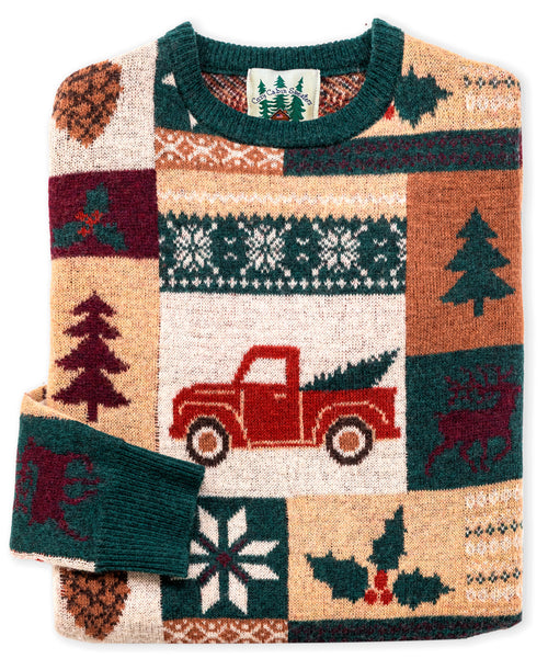 Holiday Truck Patchwork Sweater