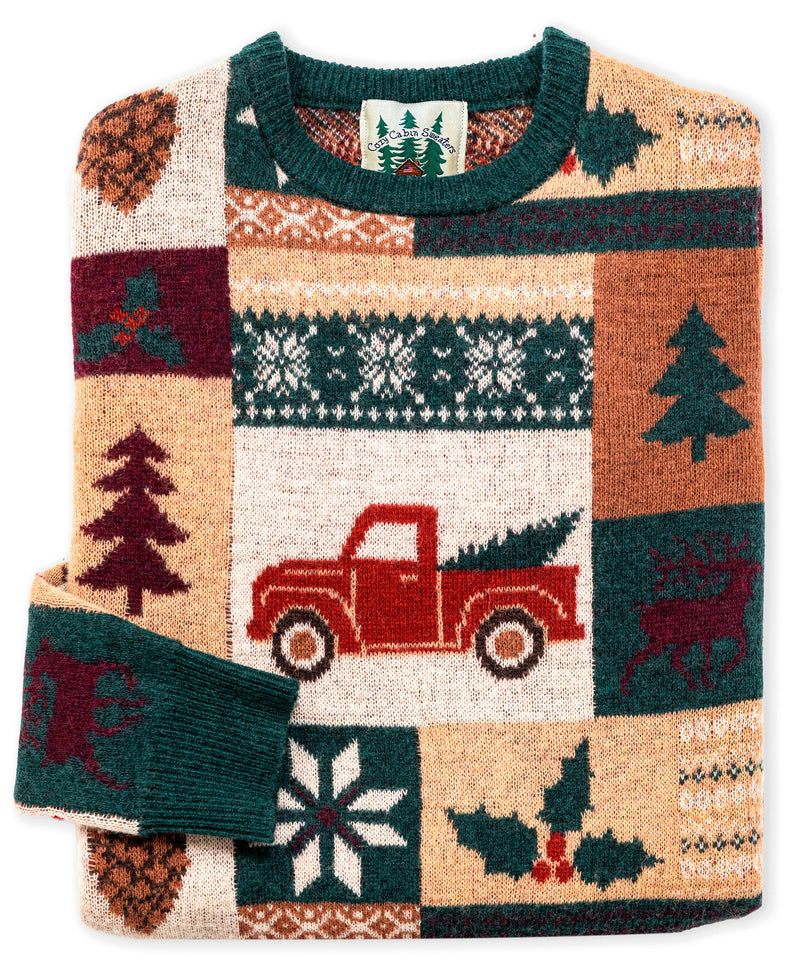 Holiday Truck Patchwork Sweater