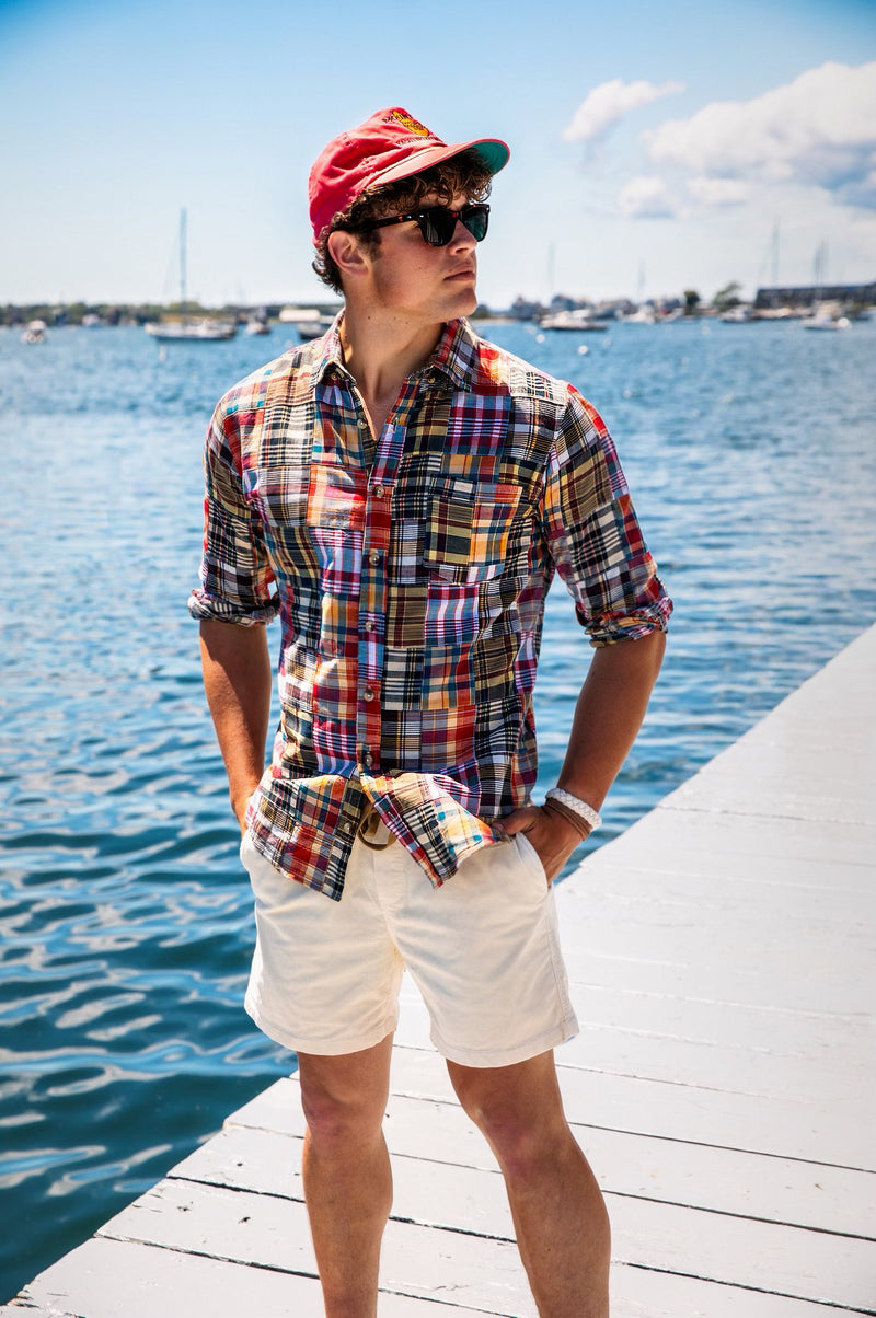 KJP Men's Hyannis Patchwork Madras Long Sleeve Shirt – Kiel James