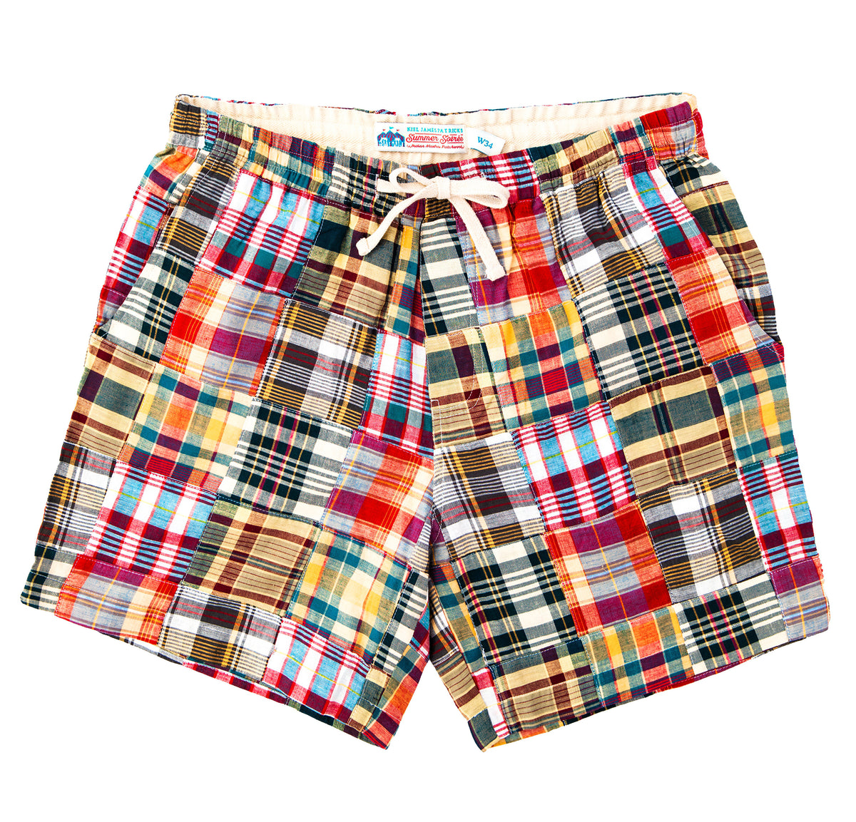 Hyannis Patchwork Madras Drawstring Shorts