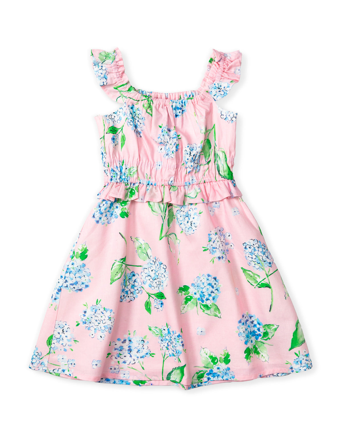 Hydrangea Garden Ruffle Kids Dress