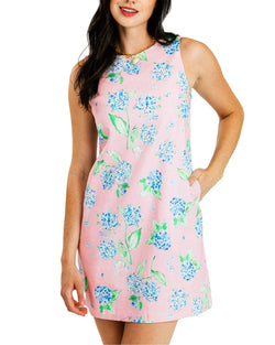 KJP Women's Hydrangea Garden Linen Cotton Blend Shift Dress in Pink 12