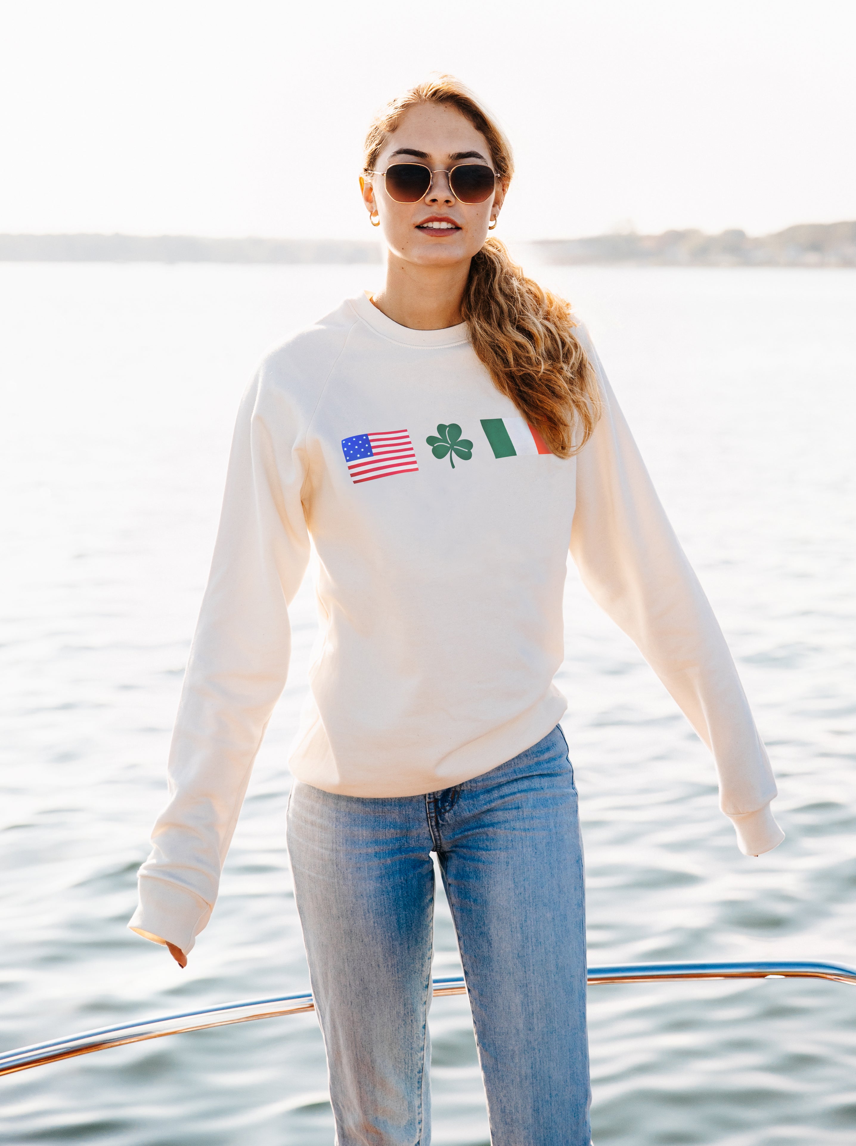 Irish American Sweatshirt - Cream