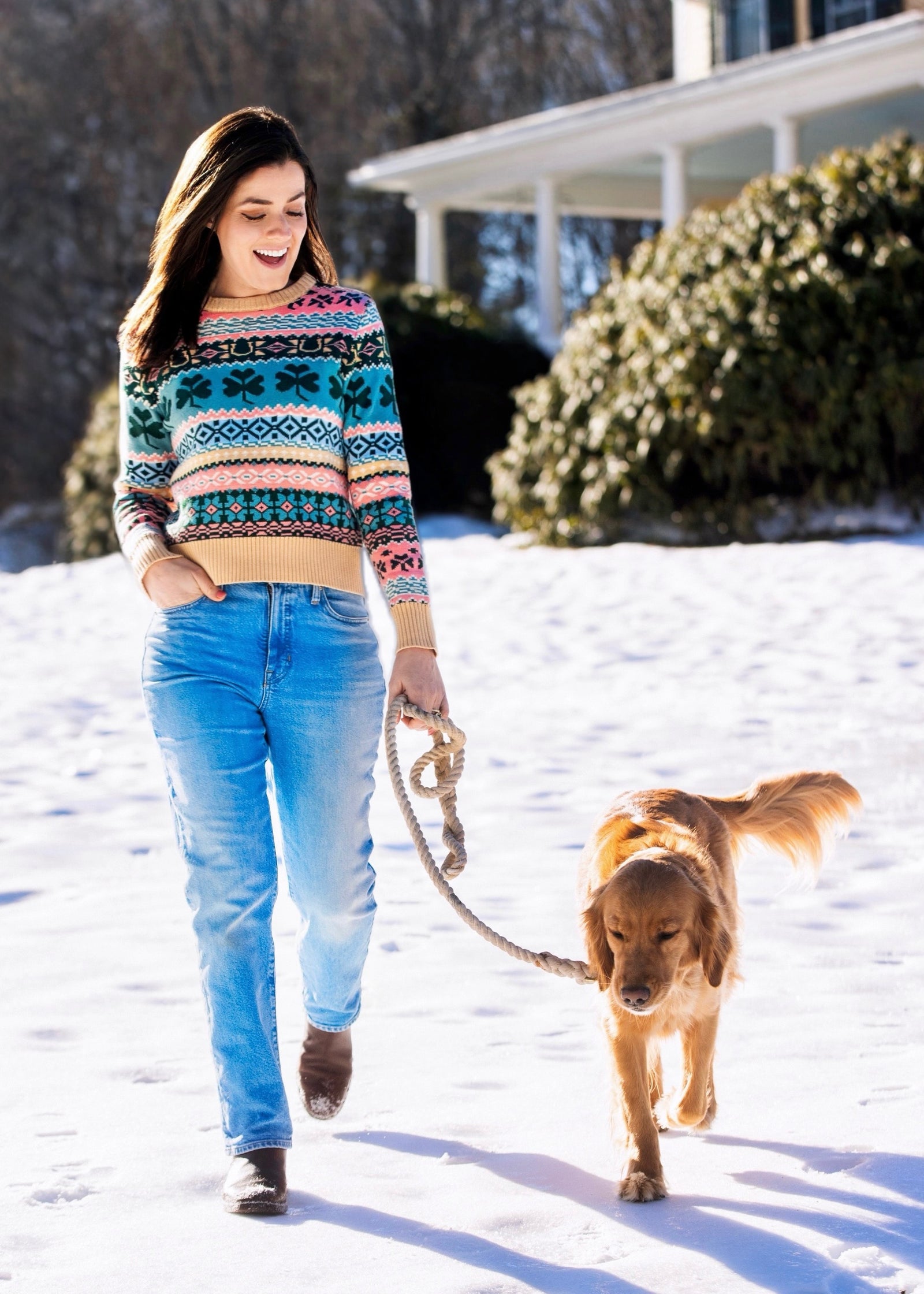 KJP Women's Irish Country Fair Isle Crewneck Sweater – Kiel James