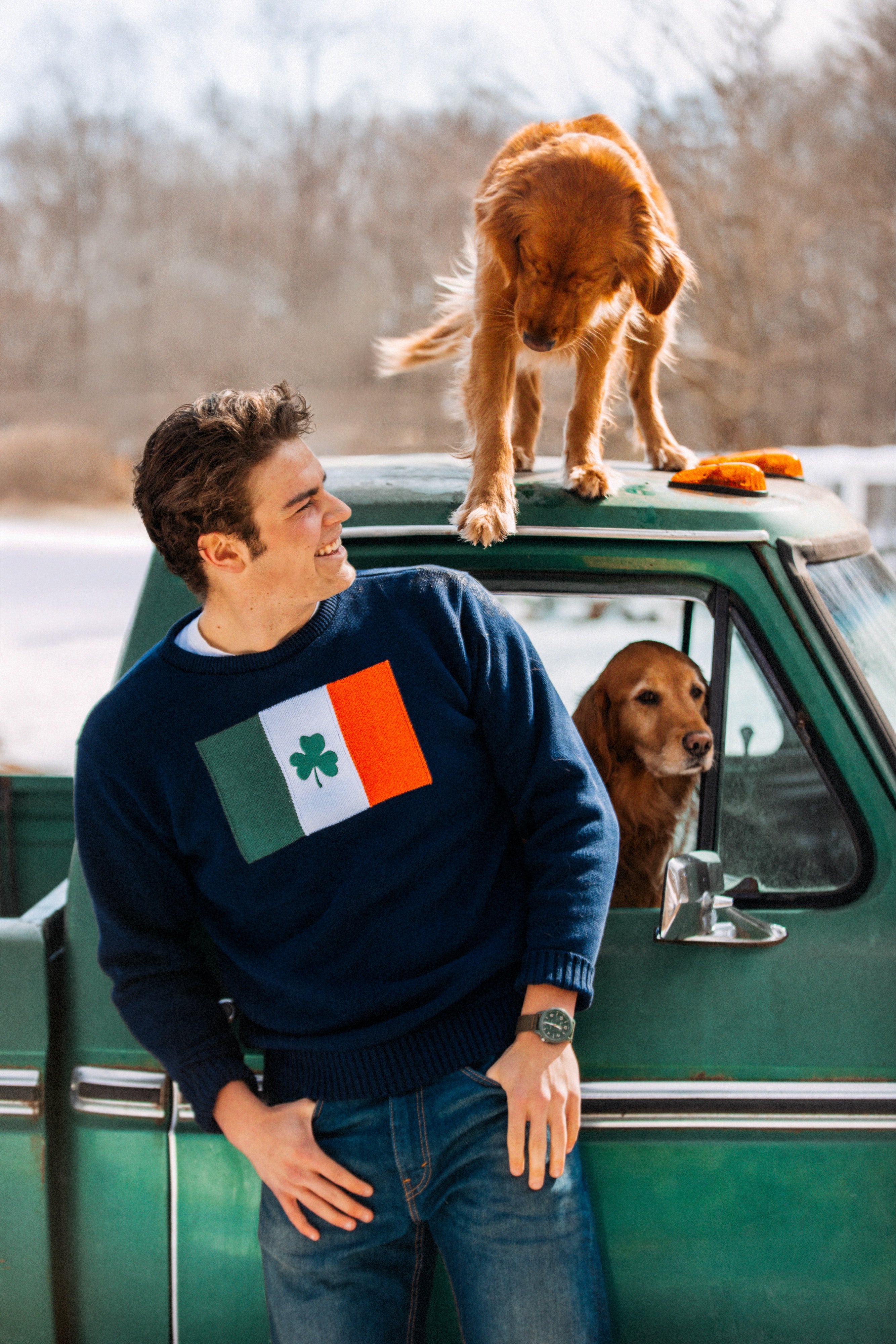 Irish Shamrock Flag Sweater
