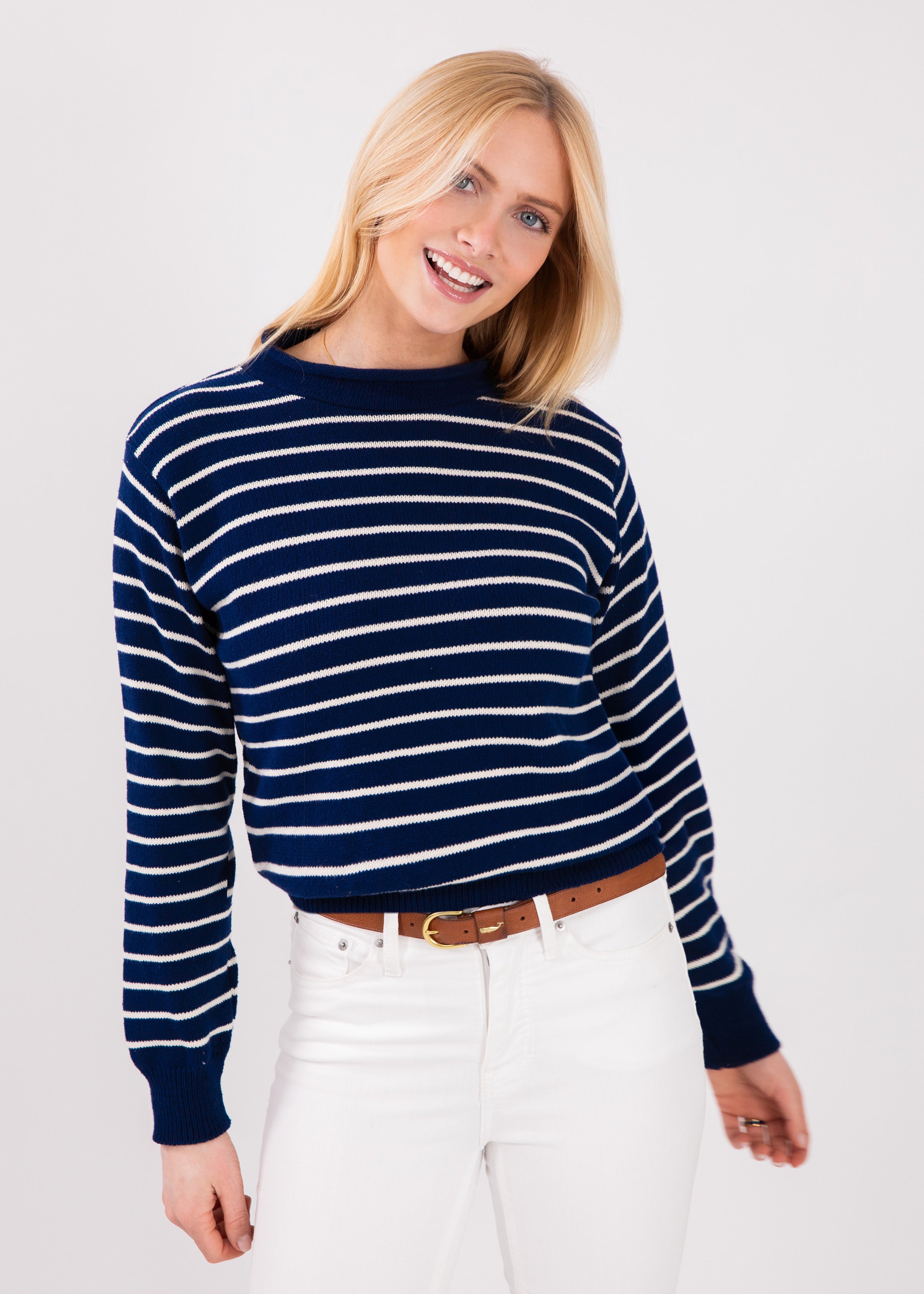 J. Dean Striped Rollneck Sweater - Women's
