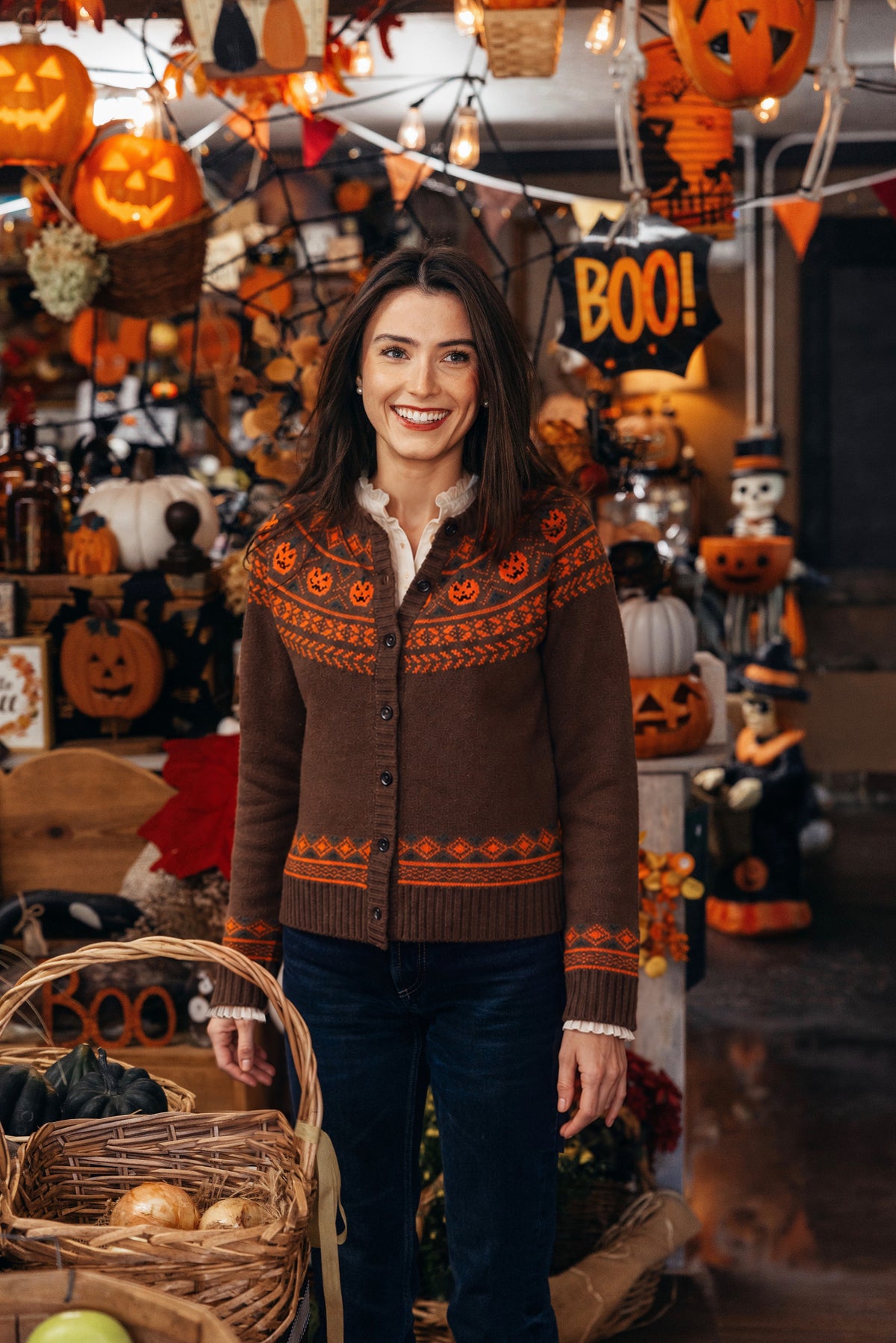 Jack-O-Lantern Cardigan Sweater