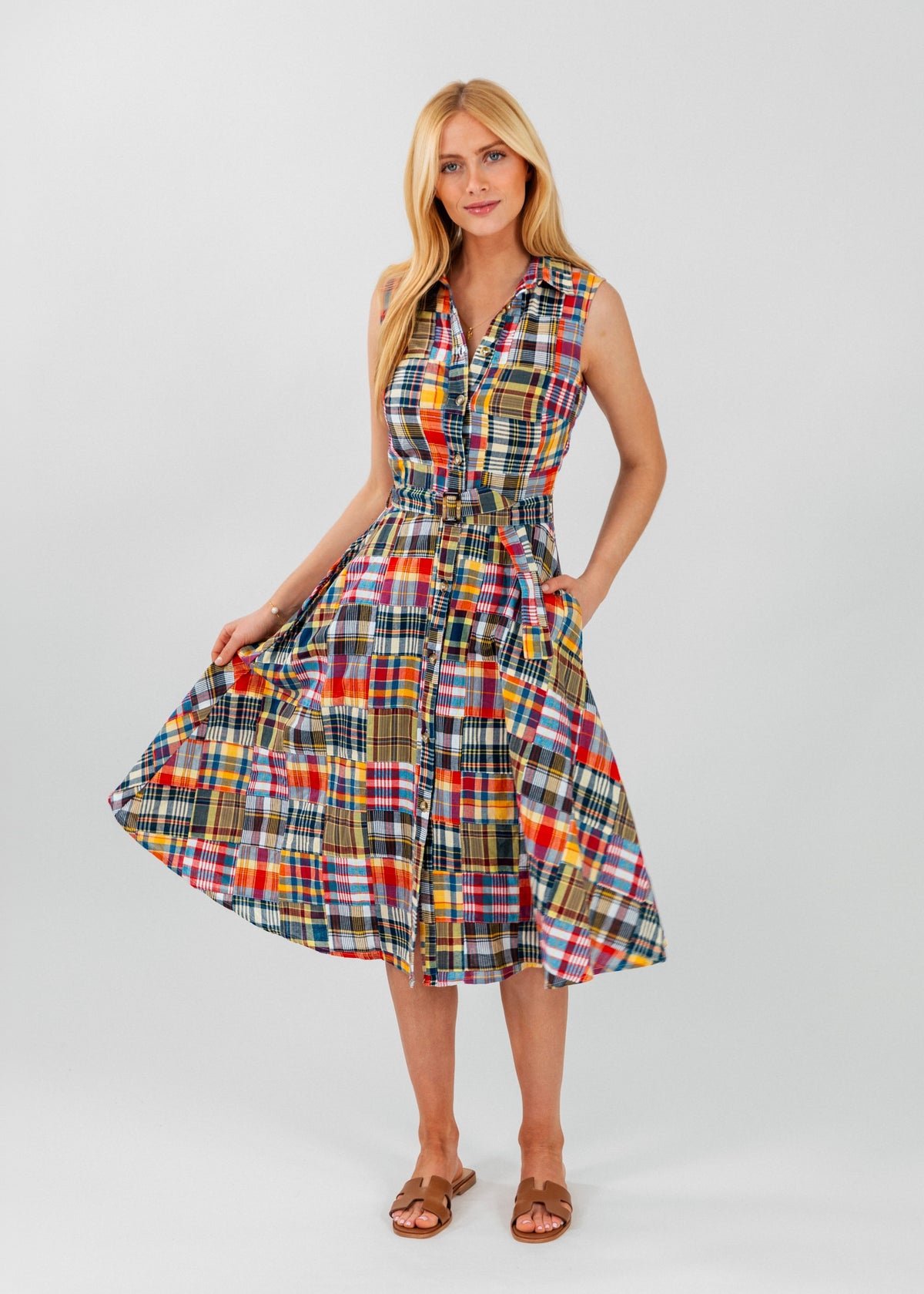 Jacqueline Patchwork Madras Shirtdress