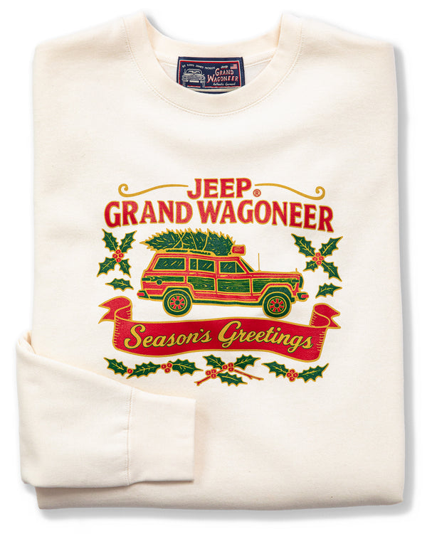 Jeep® x KJP Grand Wagoneer Season's Greetings Sweatshirt in Cream