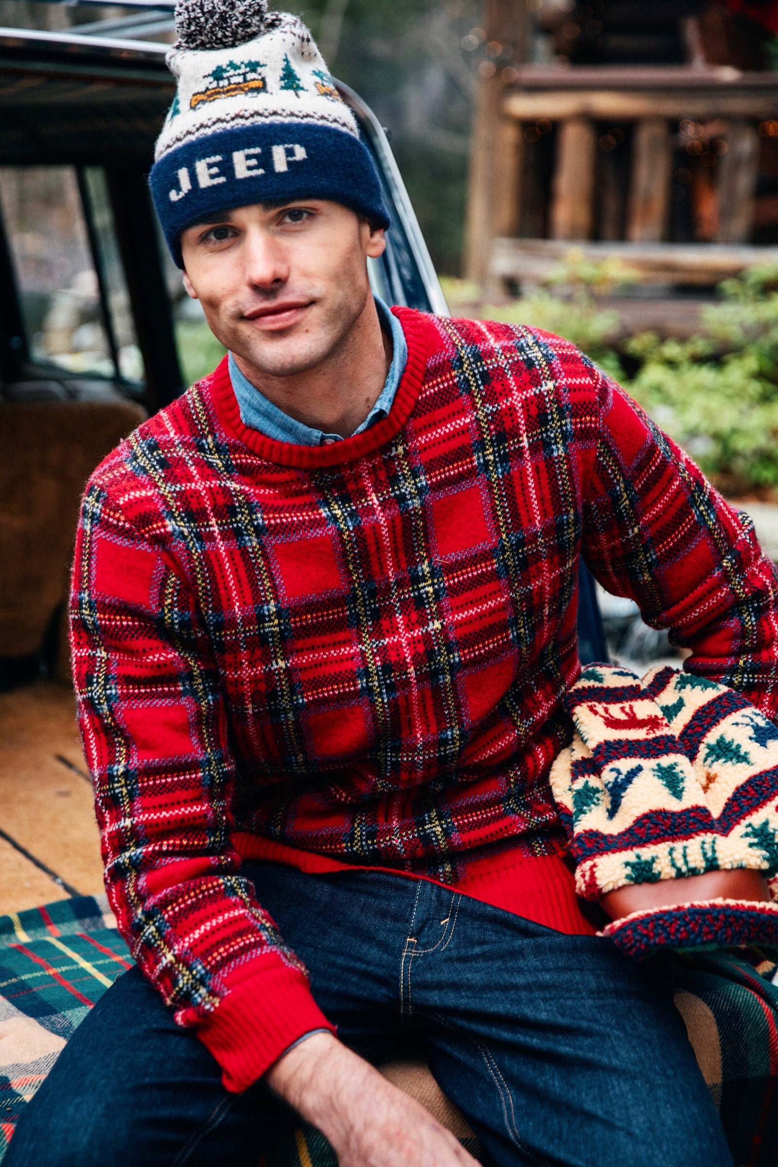 KJP Stewart Crewneck Plaid Wool Blend Sweater – Kiel James Patrick