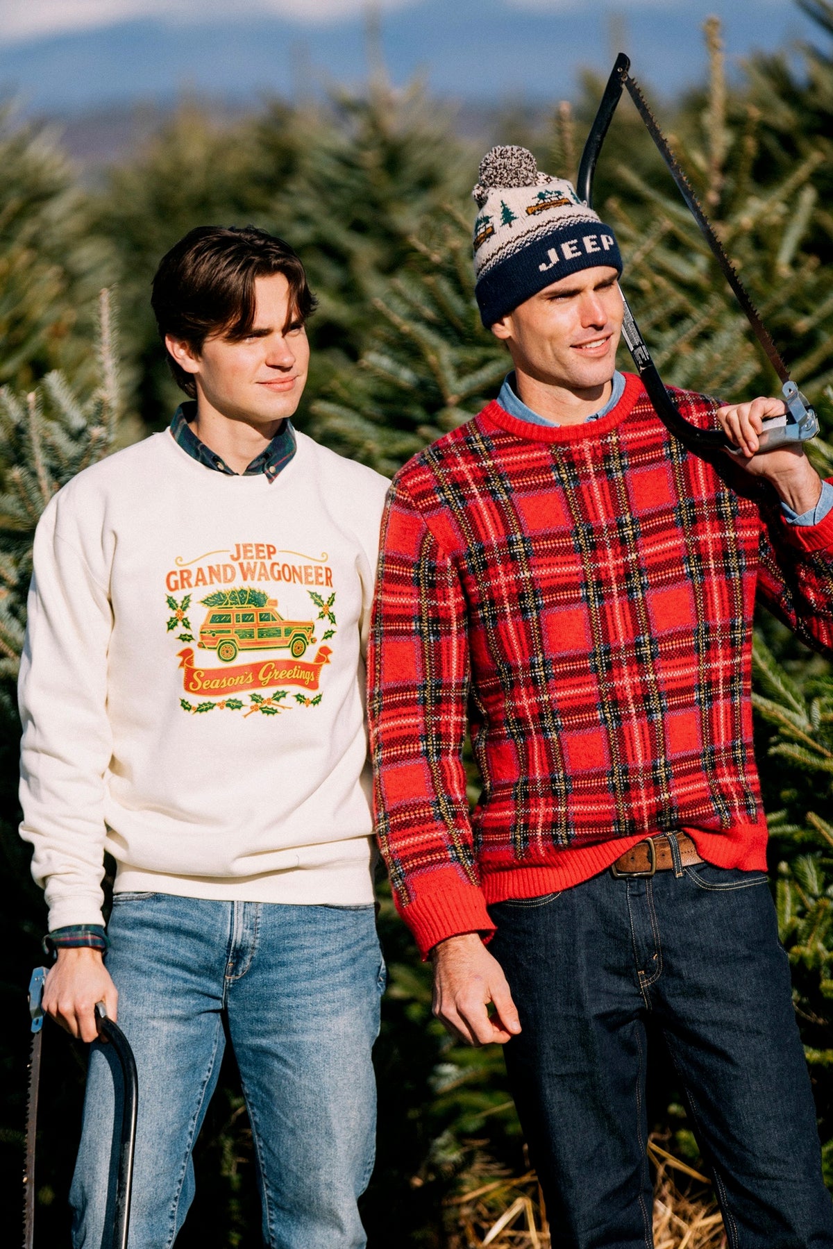 Jeep® x KJP Grand Wagoneer Season's Greetings Sweatshirt in Cream