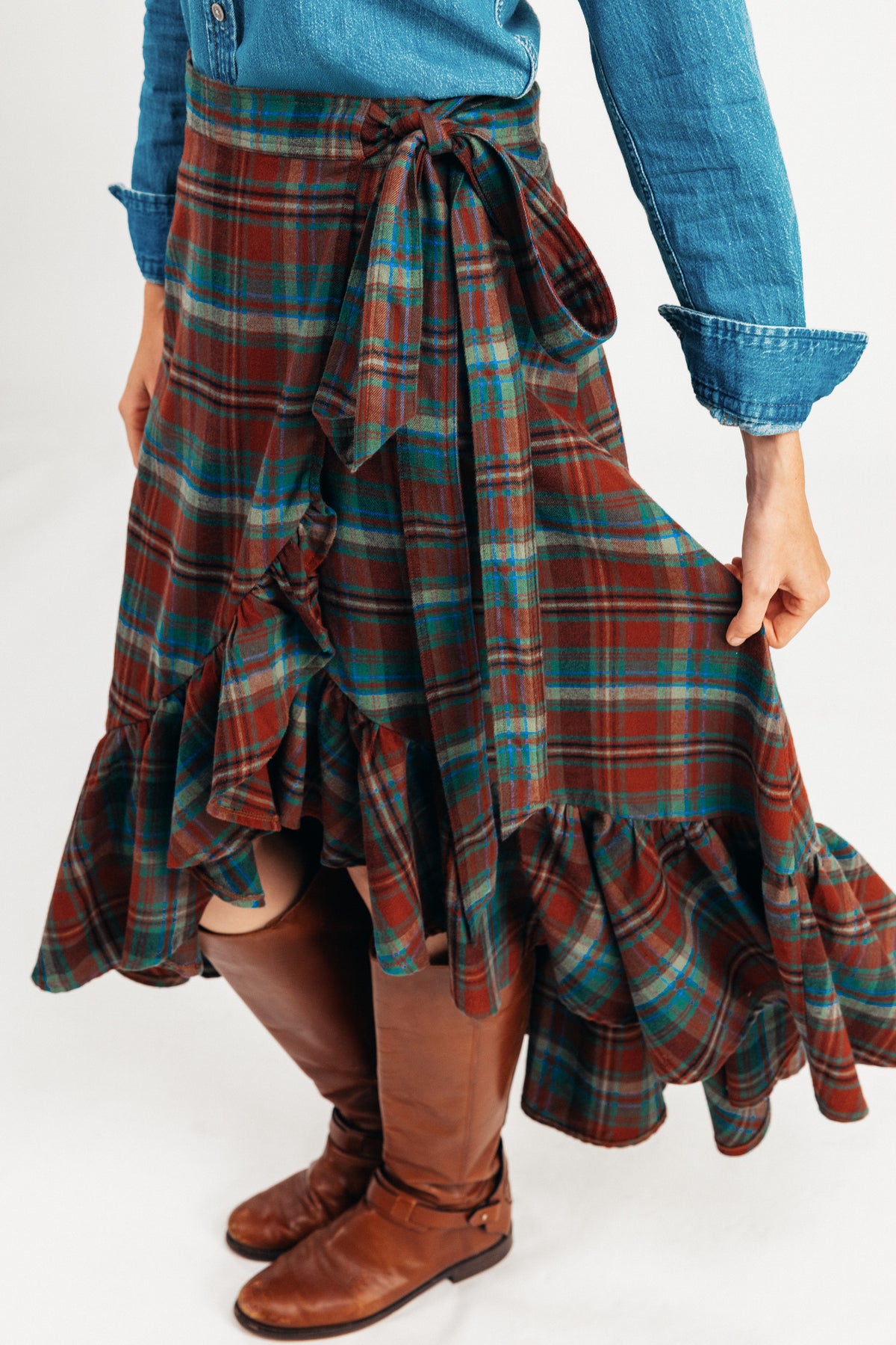 Litchfield Valley Flannel Ruffle Skirt