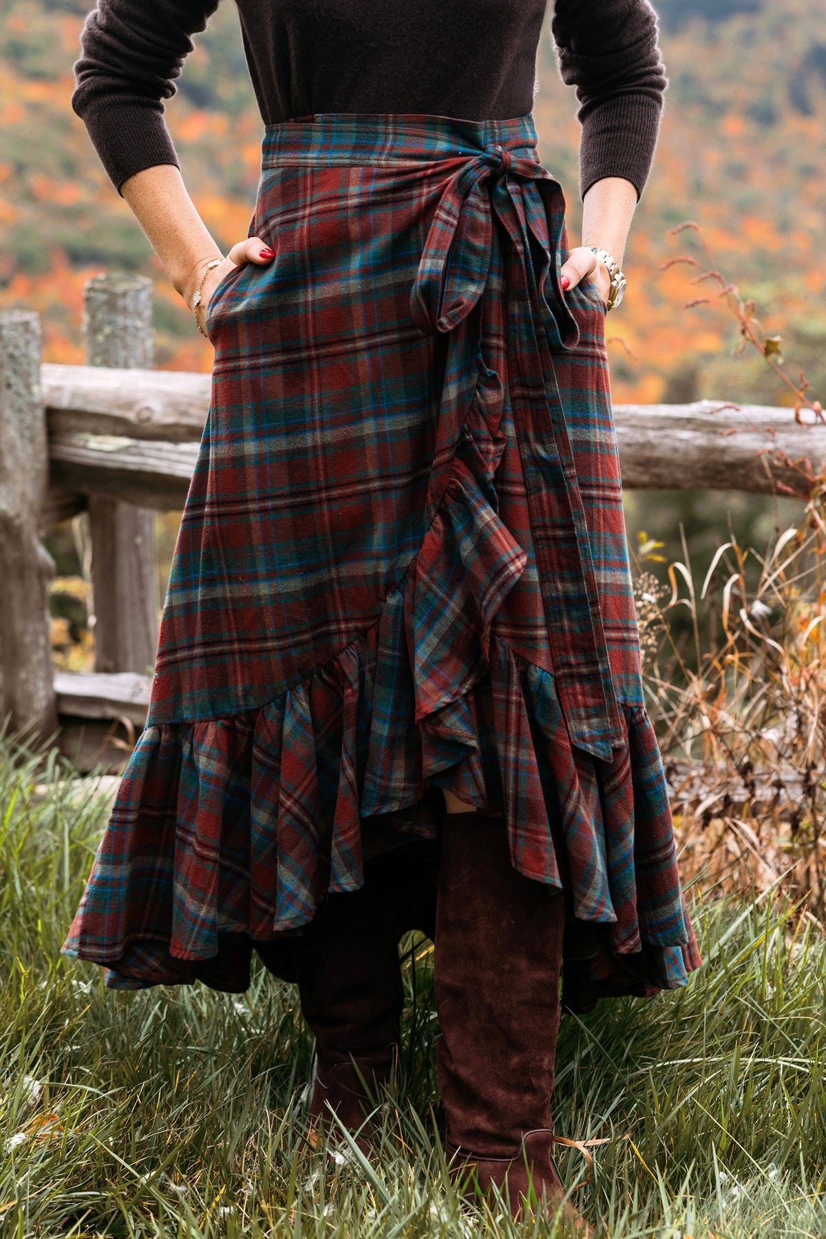 Litchfield Valley Flannel Ruffle Skirt