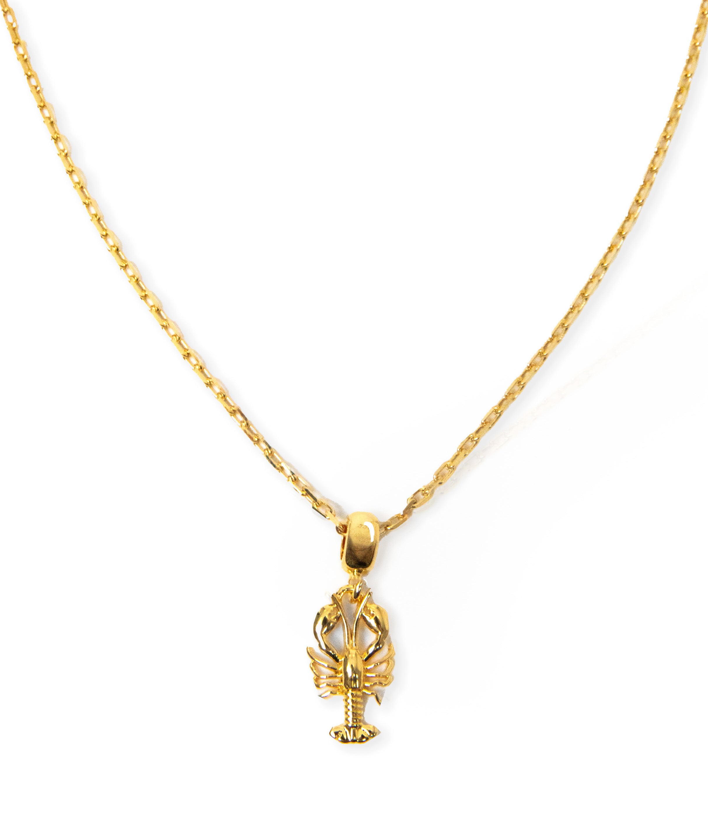Lobster Charm Necklace in Gold