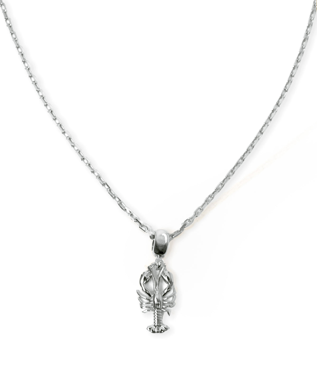 Lobster Charm Necklace in Silver