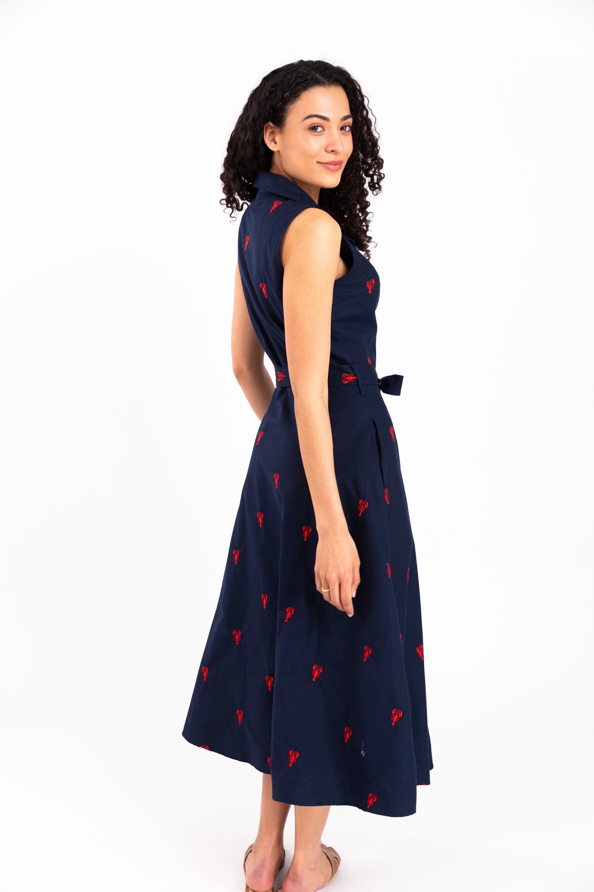 Lobster Cove Embroidered Maxi Shirtdress