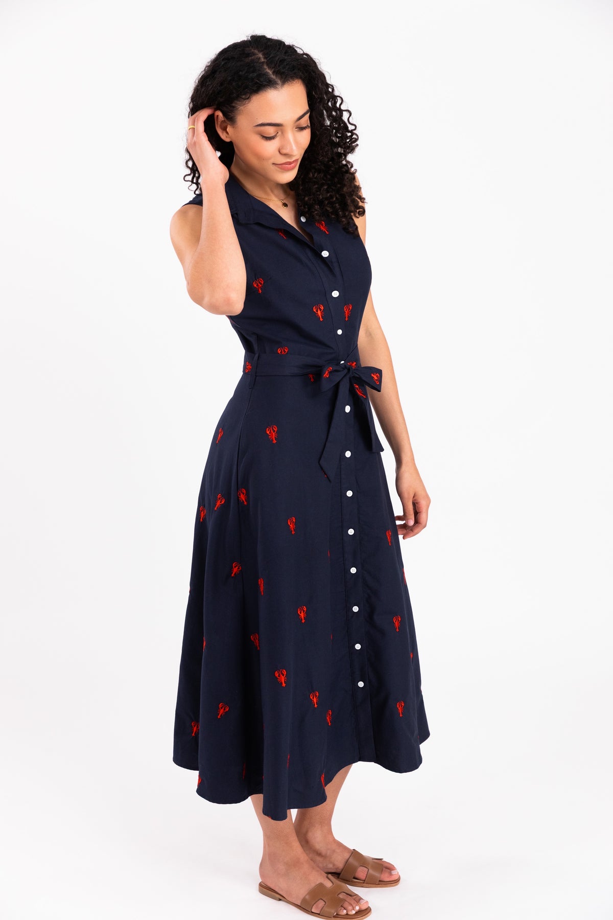 Lobster Cove Embroidered Maxi Shirtdress