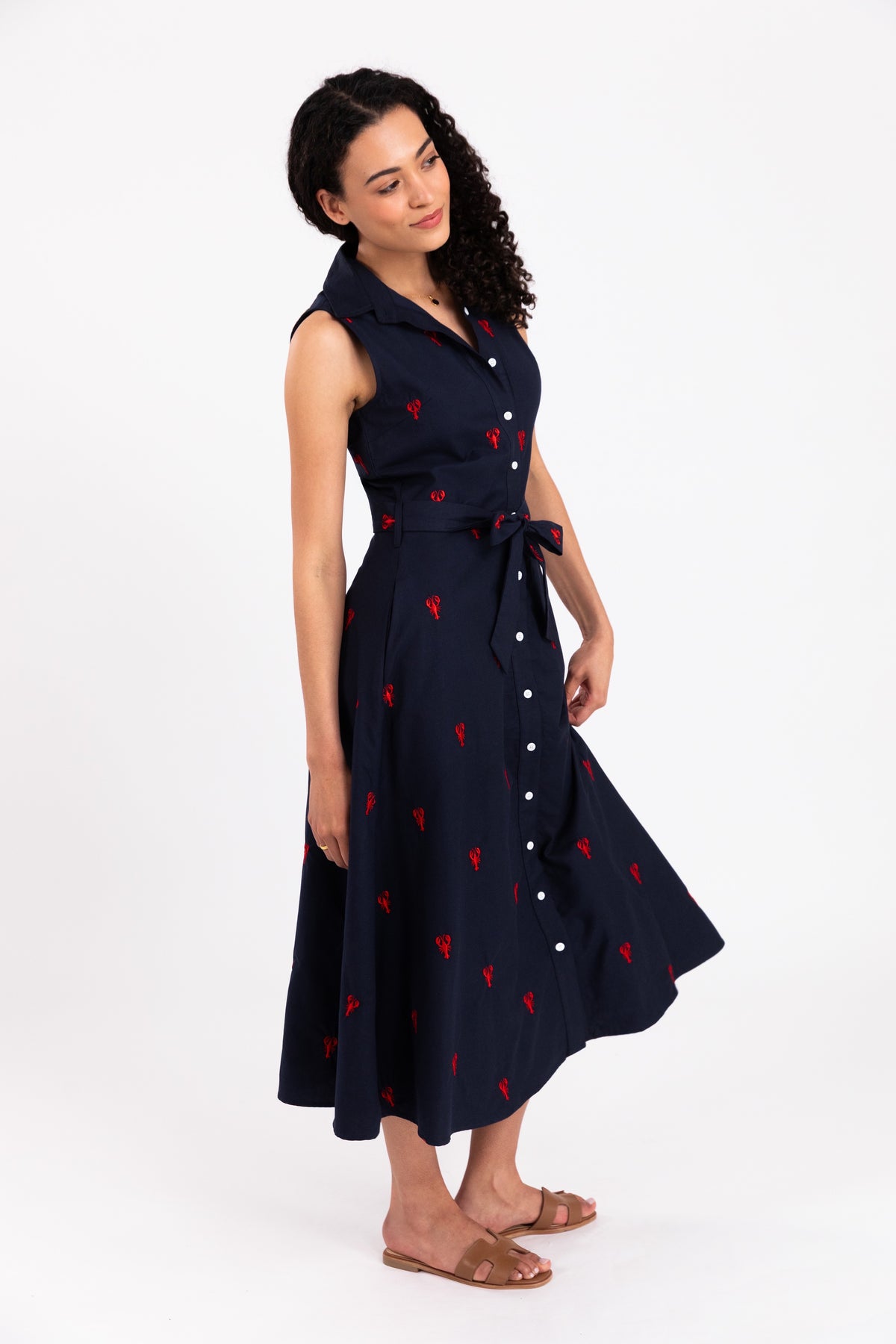 Lobster Cove Embroidered Maxi Shirtdress