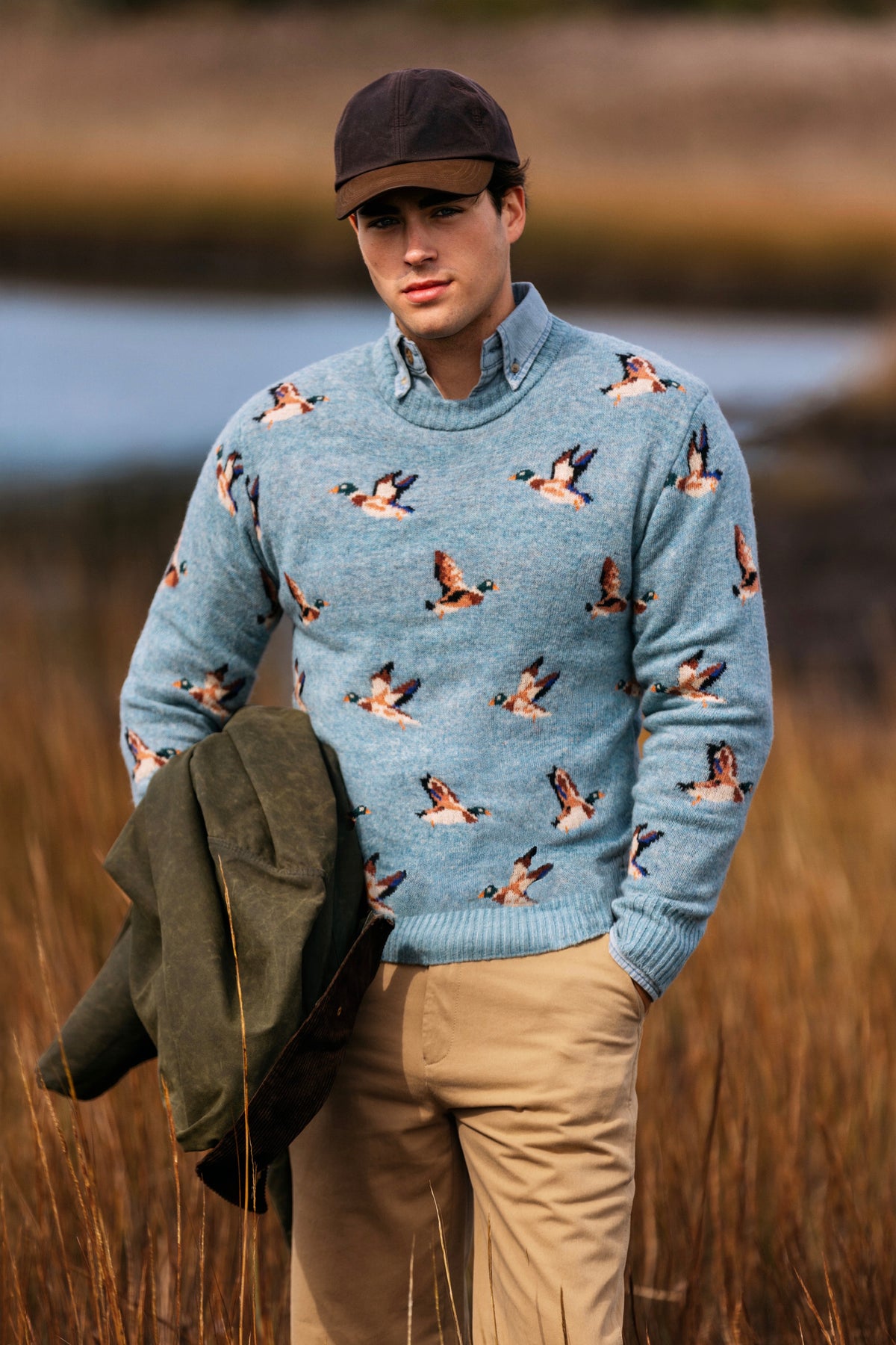 Mallard Field Sweater in Light Blue
