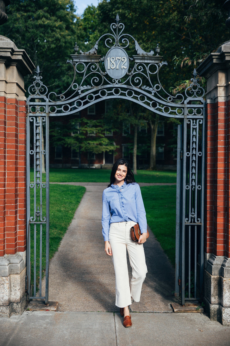 The Mariner Stripe Ruffle Shirt