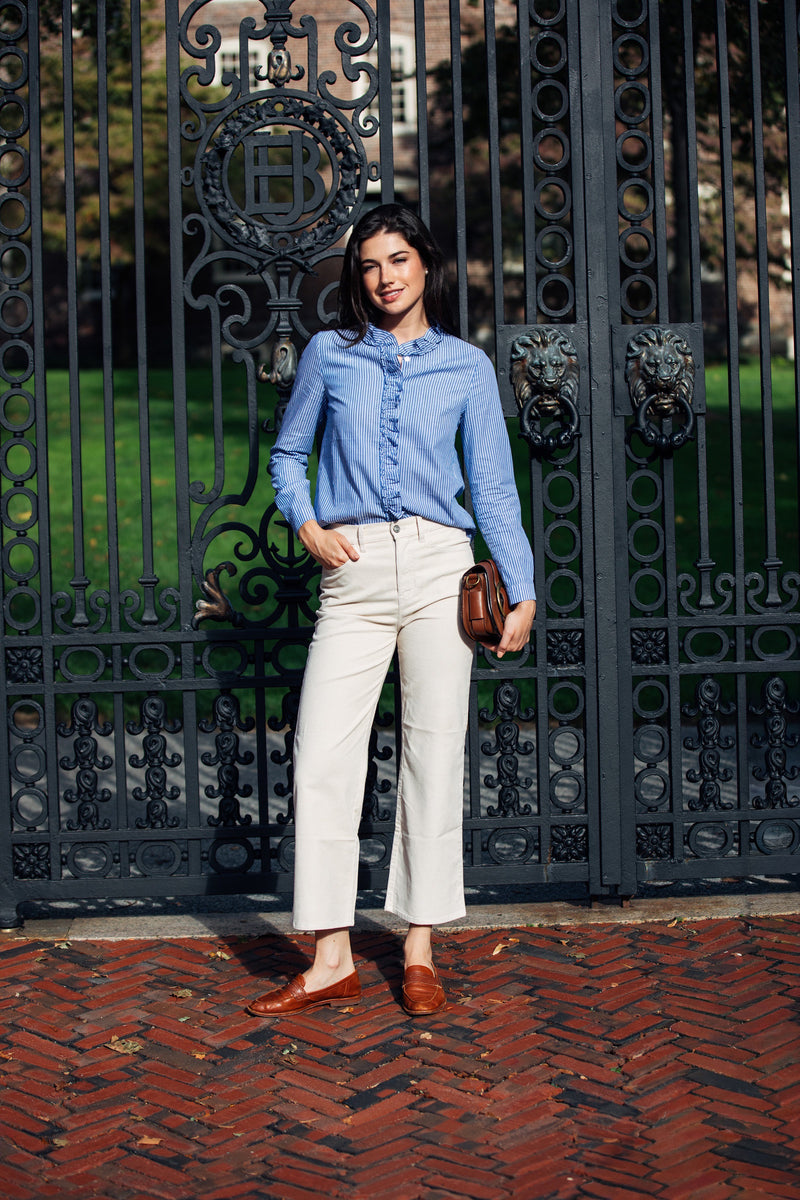 The Mariner Stripe Ruffle Shirt