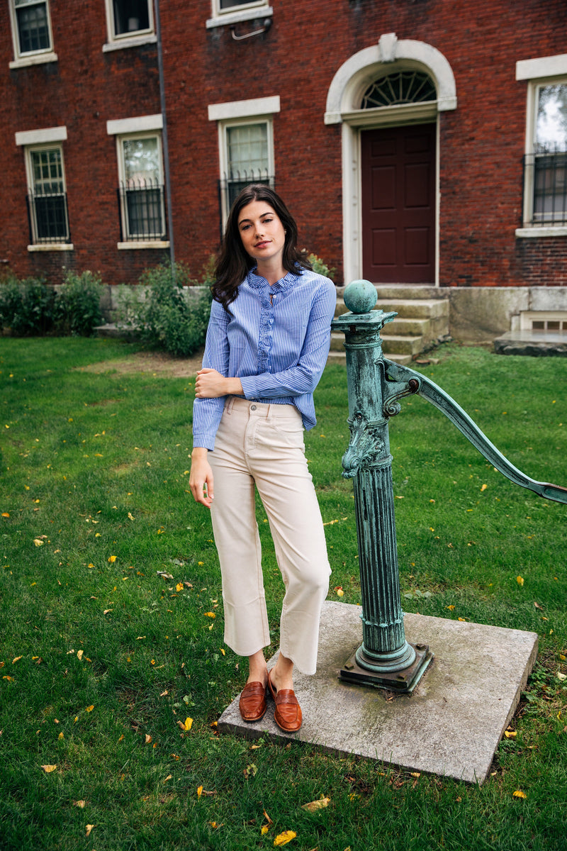 The Mariner Stripe Ruffle Shirt
