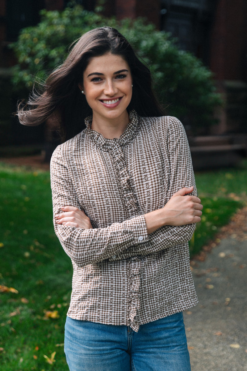 Mayfair Check Ruffle Shirt