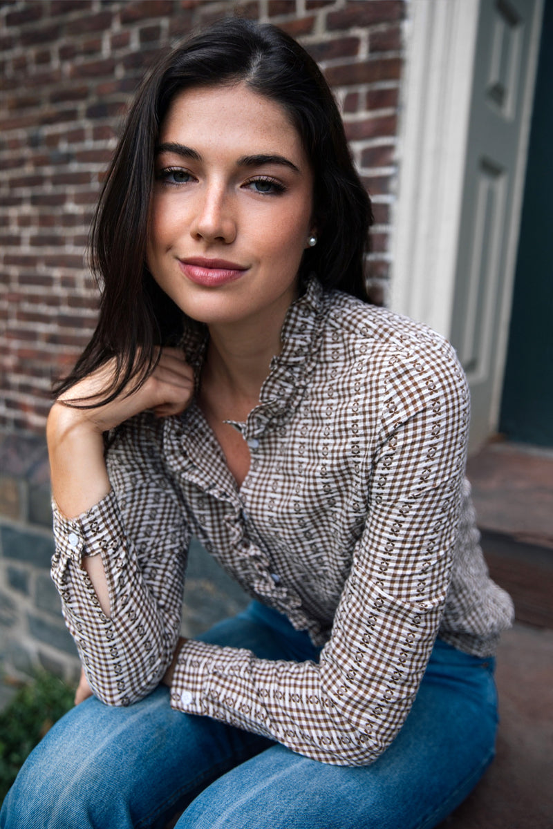 Mayfair Check Ruffle Shirt
