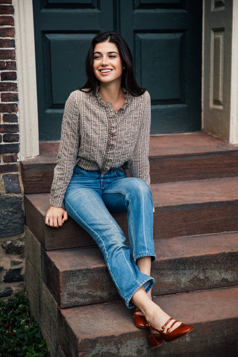 Mayfair Check Ruffle Shirt
