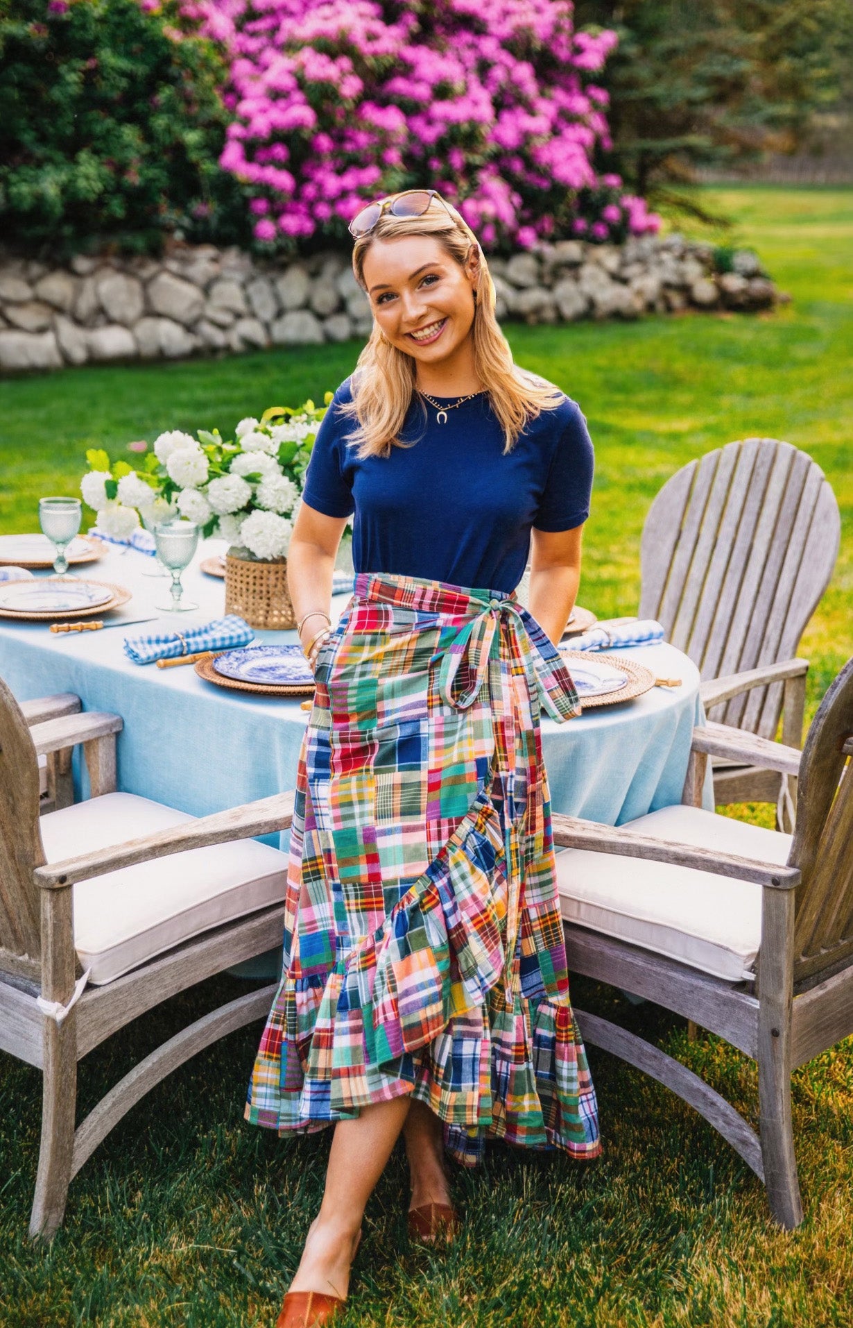 Montauk Patchwork Madras Skirt