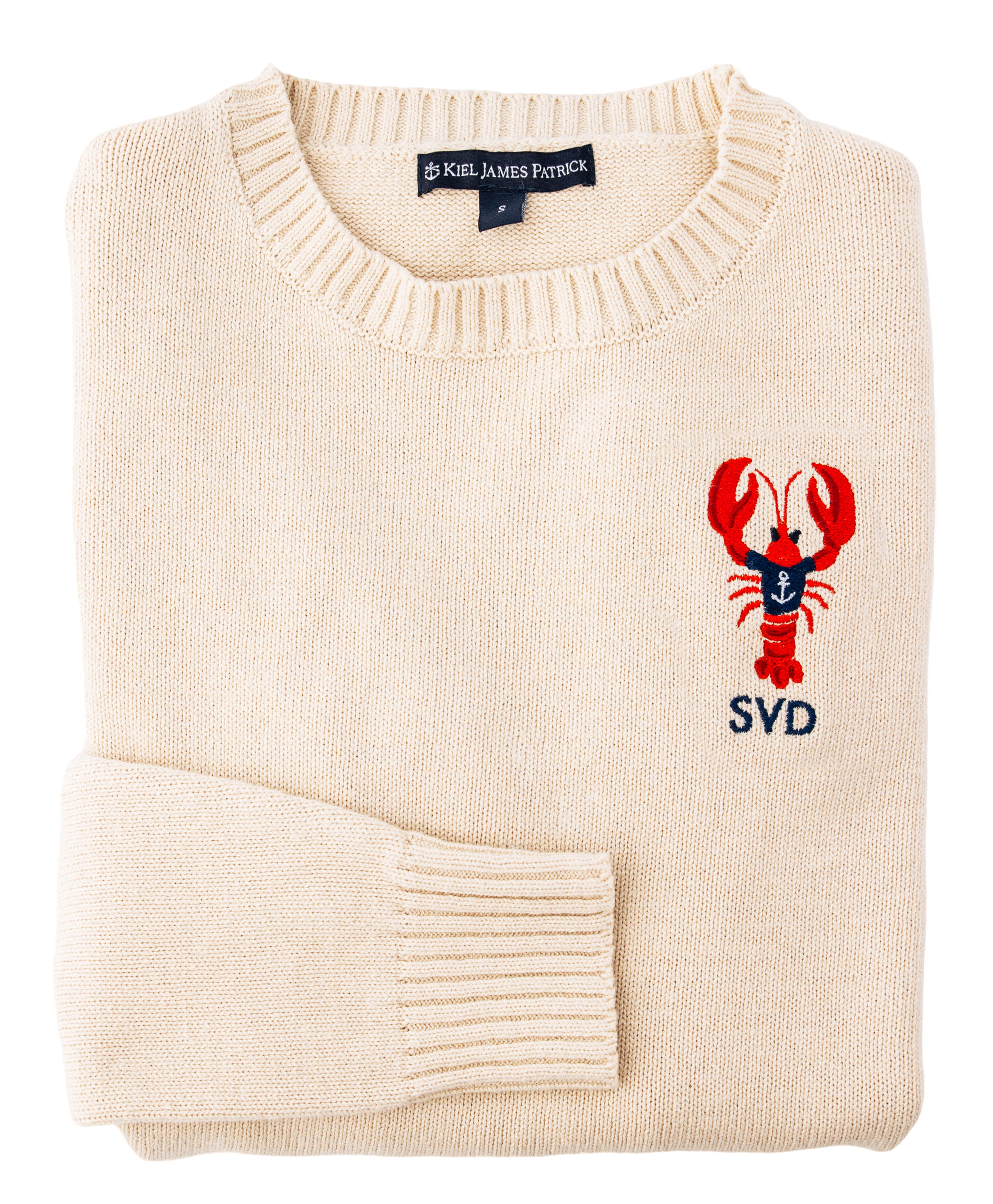 Nautical Lobster Embroidered Monogram Sweater - Women's