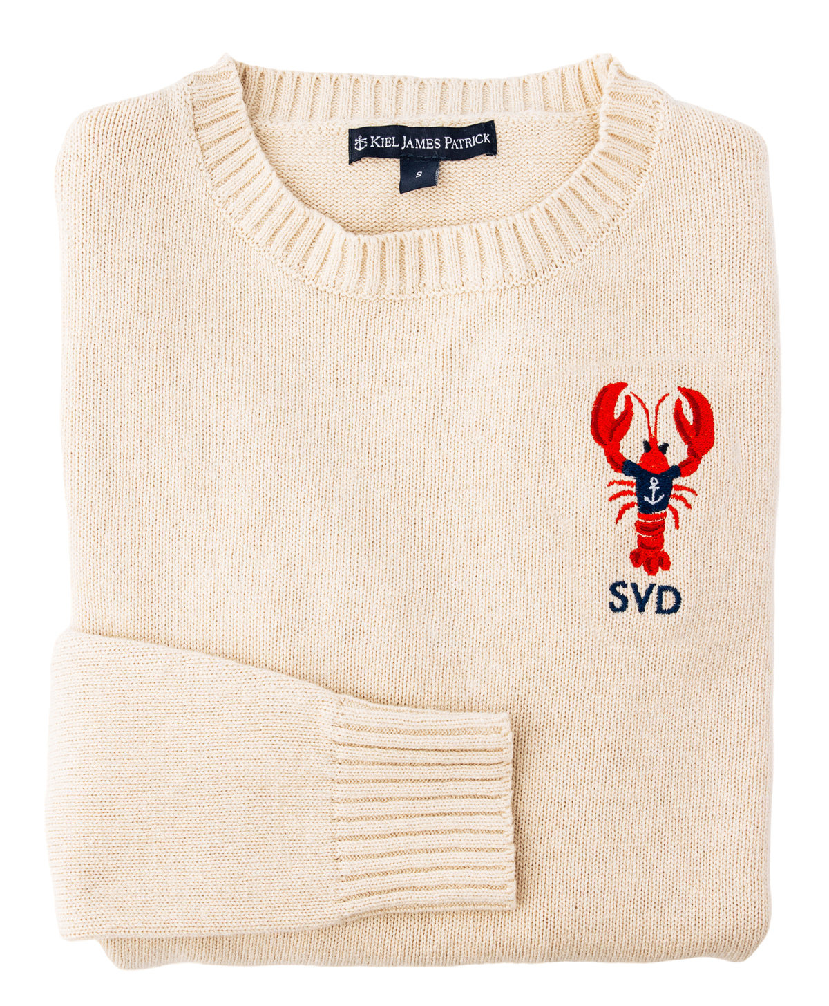 Nautical Lobster Embroidered Monogram Sweater - Women's