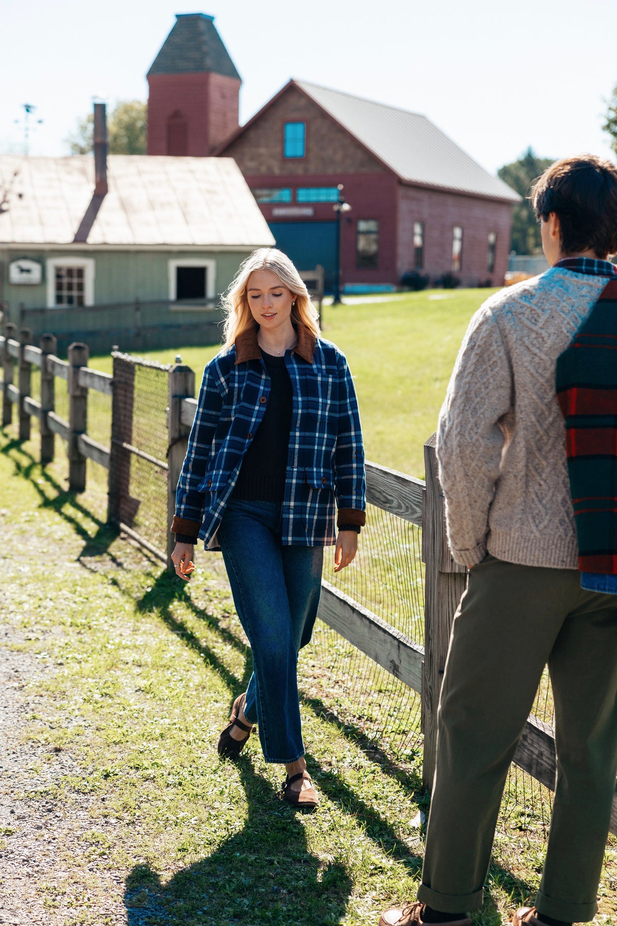 New England Barn Coat in Blue Plaid
