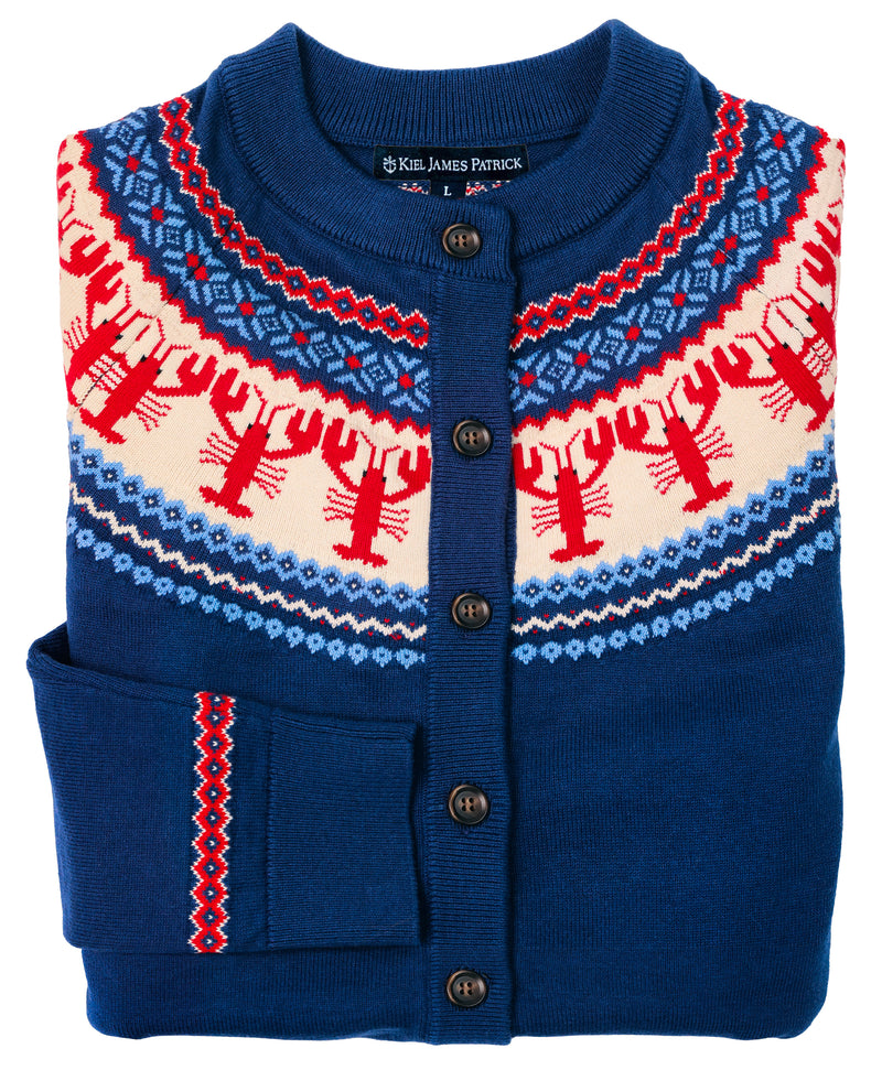 KJP Women's New England Lobster Fair Isle Cardigan Sweater – Kiel