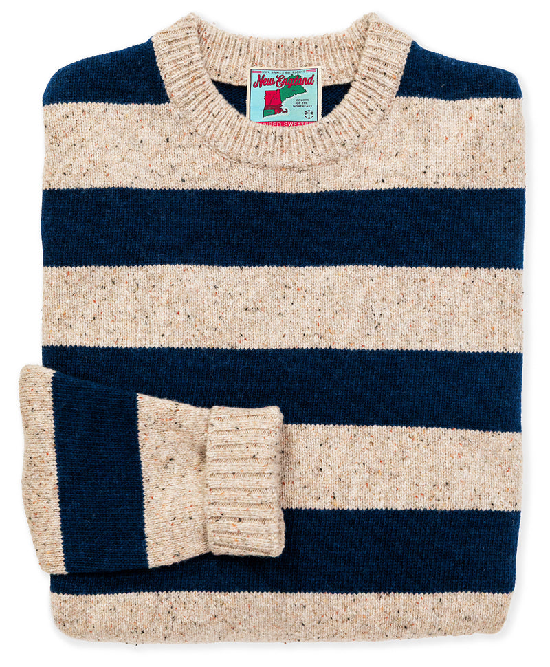New England Striped Sweater in Ocean