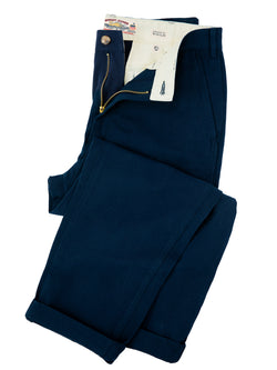 KJP Men's Newport Cotton Twill Straight Leg Chinos in Navy Blue