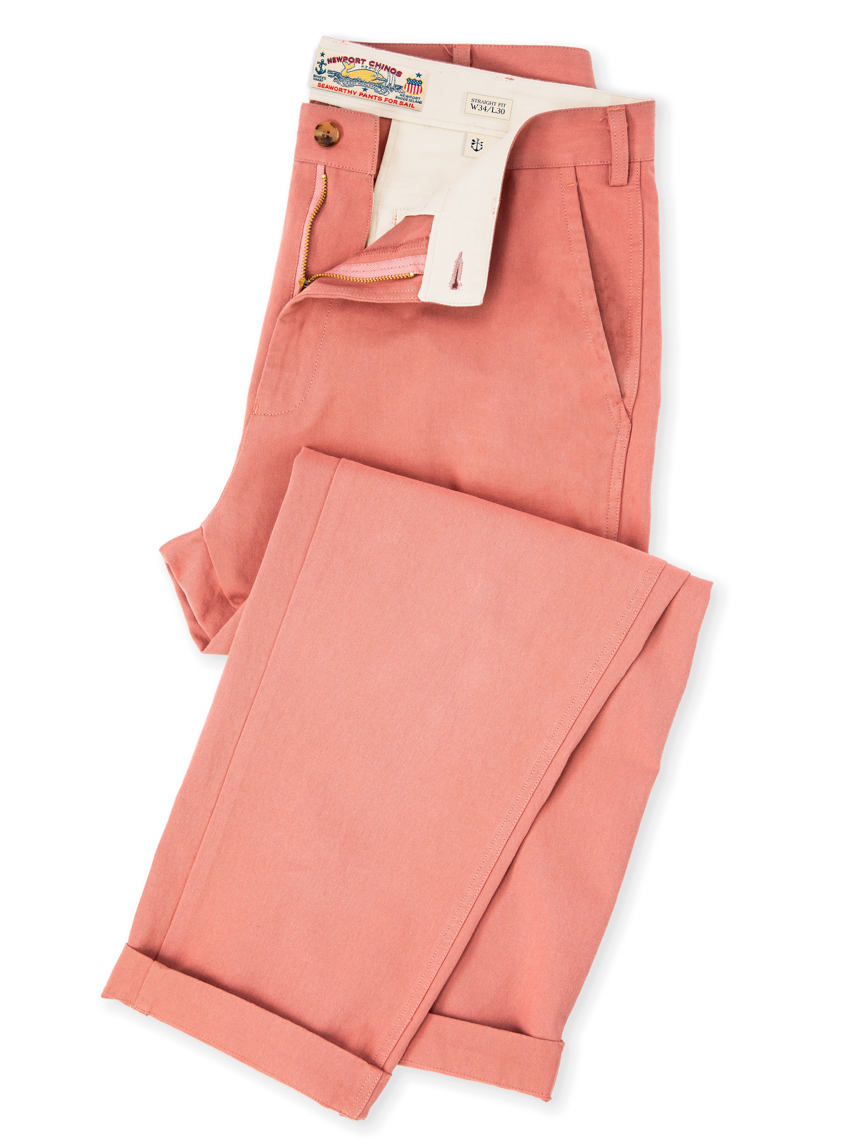Newport Chino Pants in Faded Red