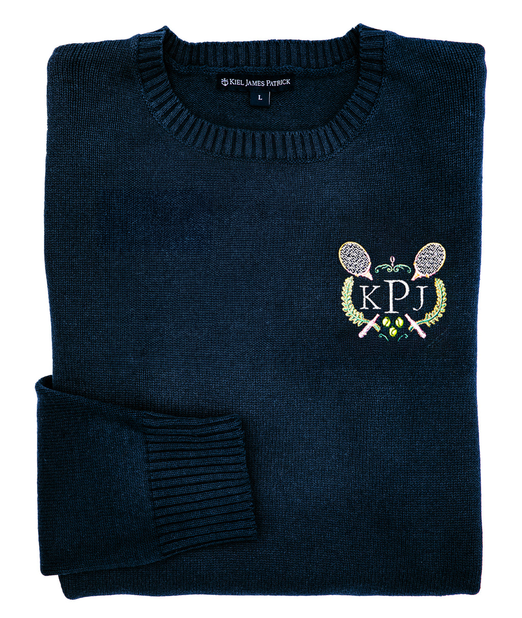 KJP Men's Newport Tennis Club Embroidered Monogram Sweater – Kiel