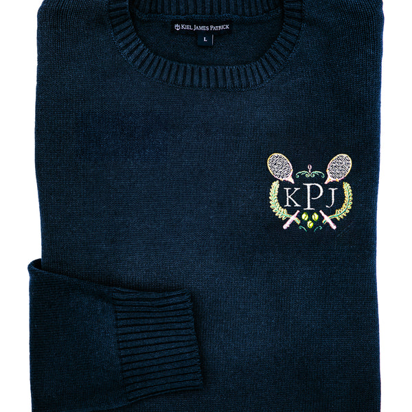 KJP Men's Newport Tennis Club Embroidered Monogram Sweater – Kiel
