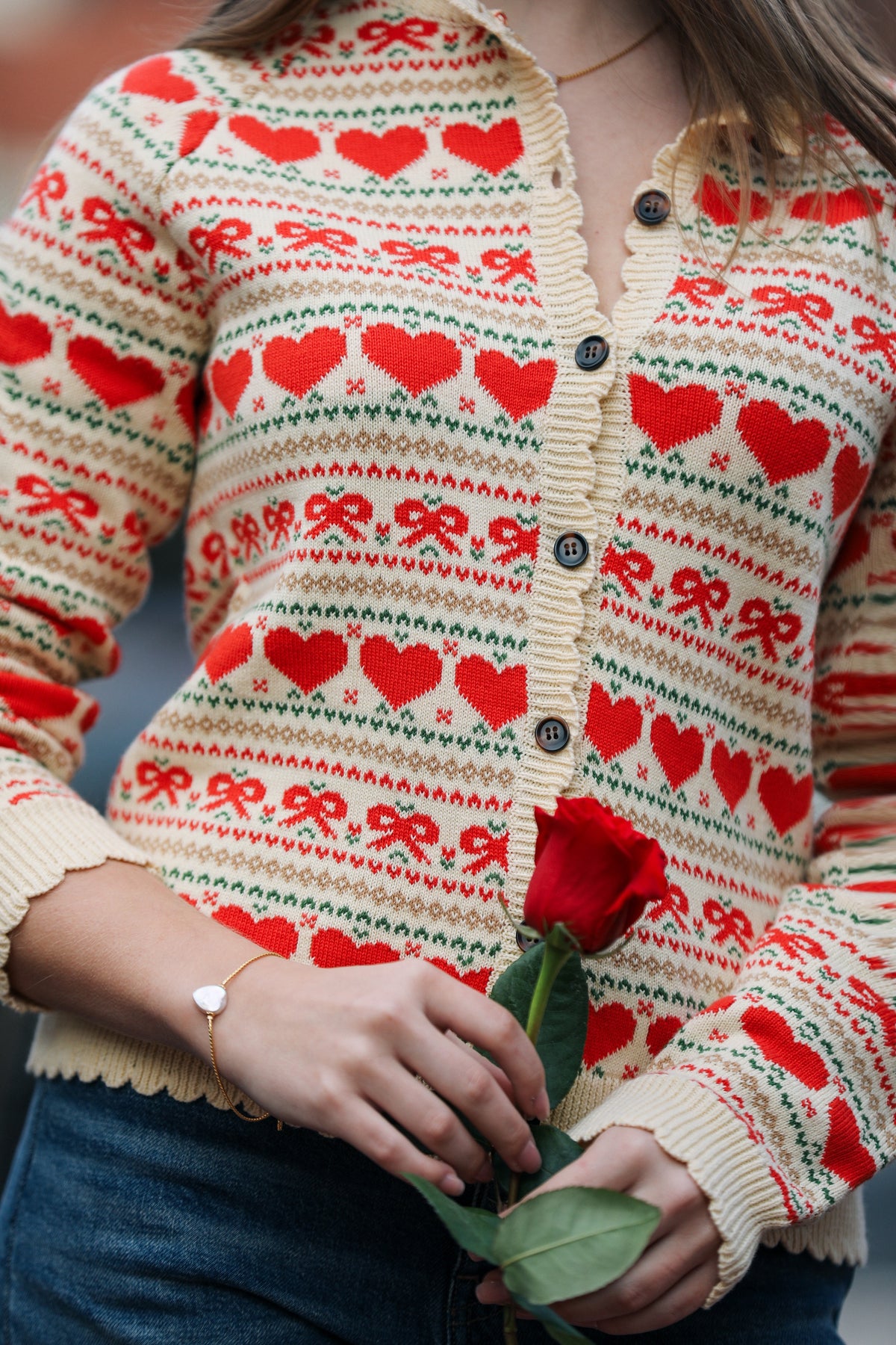 Bow & Heart Fair Isle Cardigan