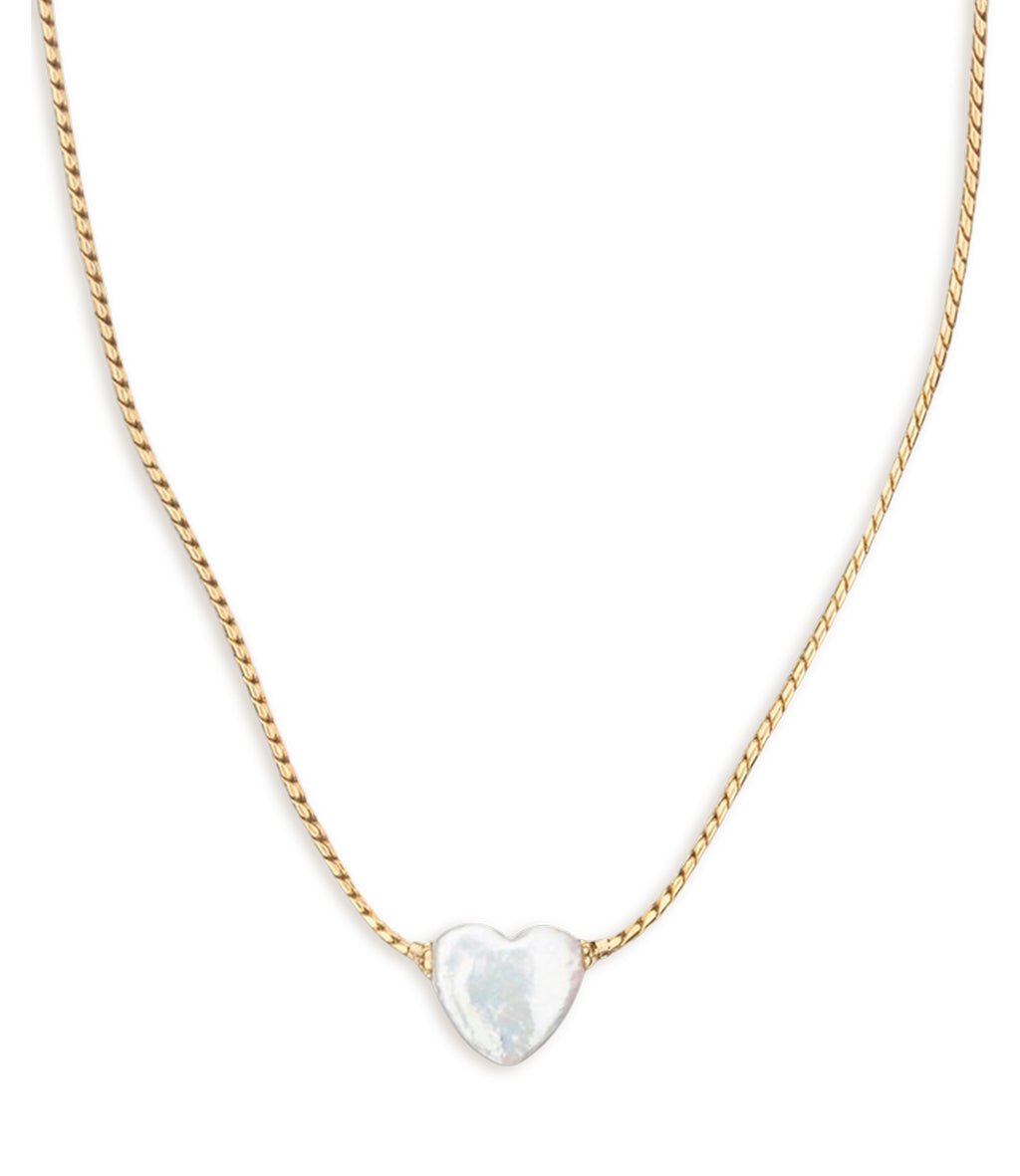KJP Ocean Heart Gold Chain Necklace with Heart Shaped Pearl – Kiel