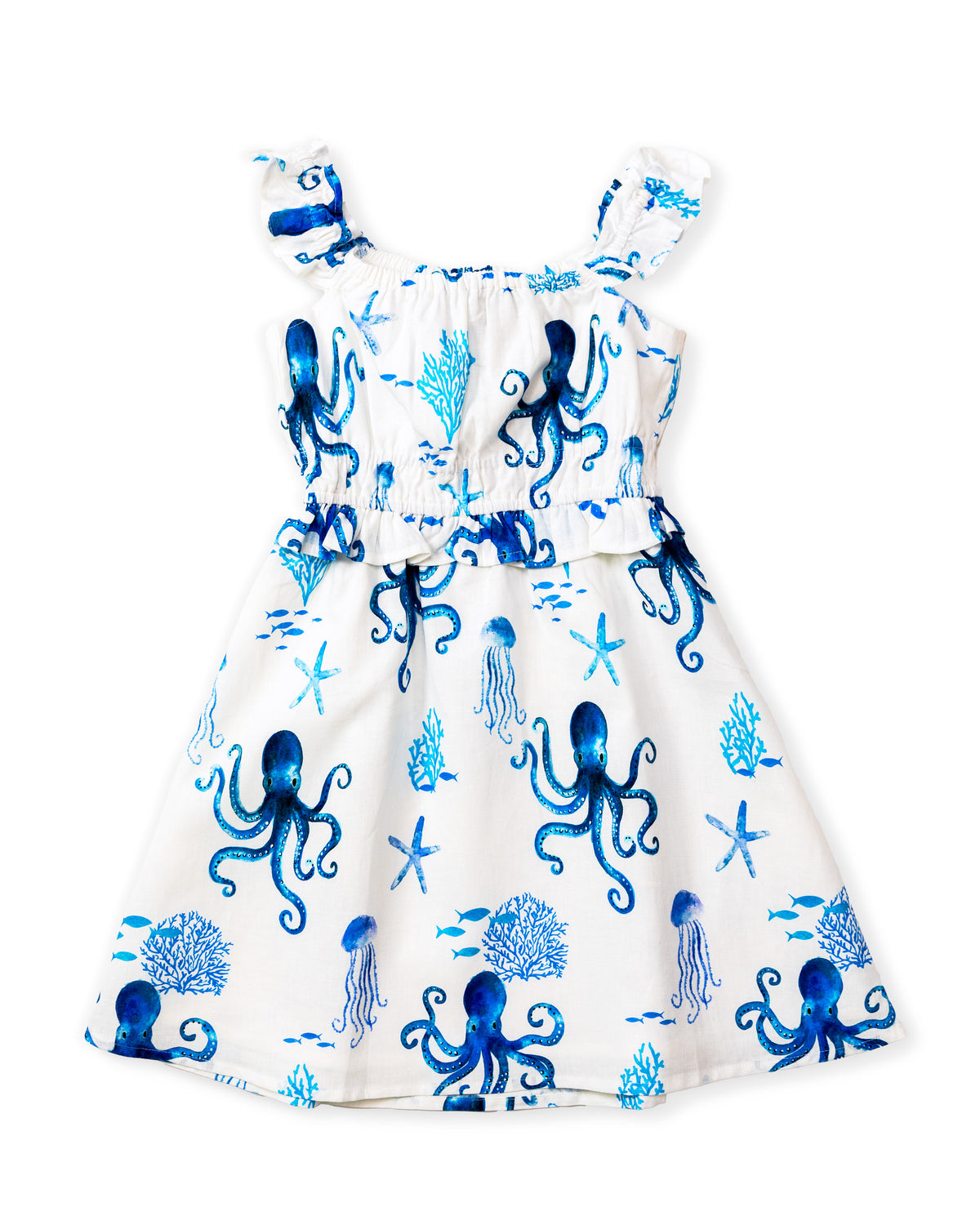 Octopus Garden Ruffle Kids Dress