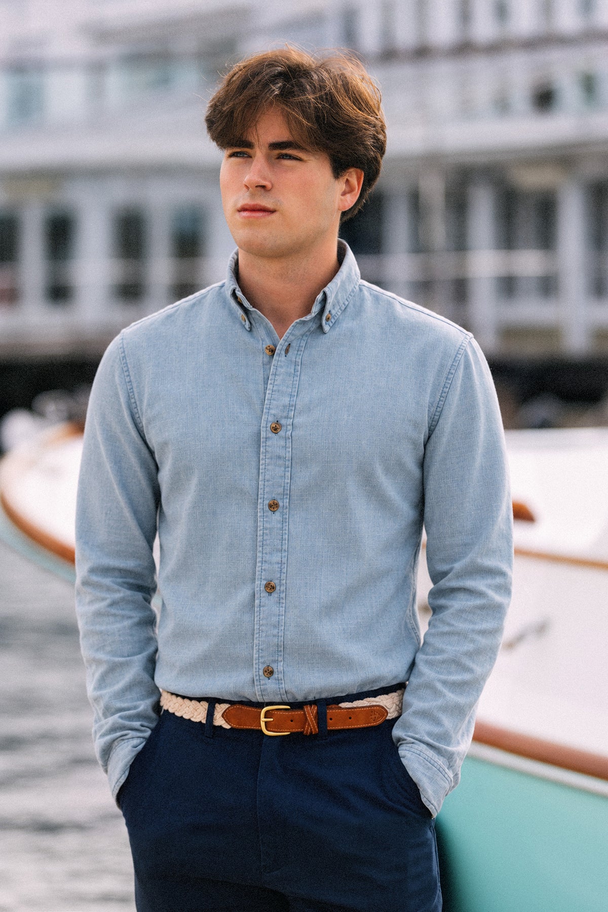 Old Salt Chambray Shirt in Light Wash