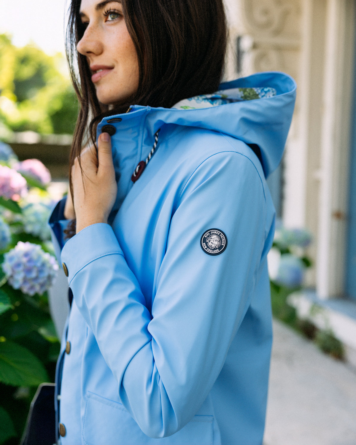 Old Salt Raincoat Hydrangea Edition in Periwinkle- Women's