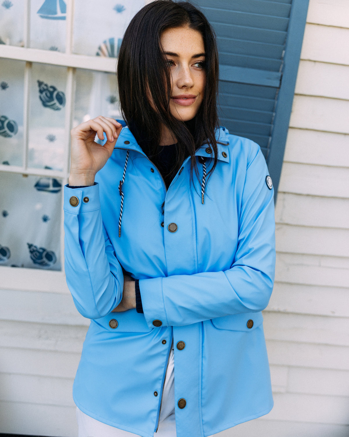 Old Salt Raincoat Hydrangea Edition in Periwinkle- Women's