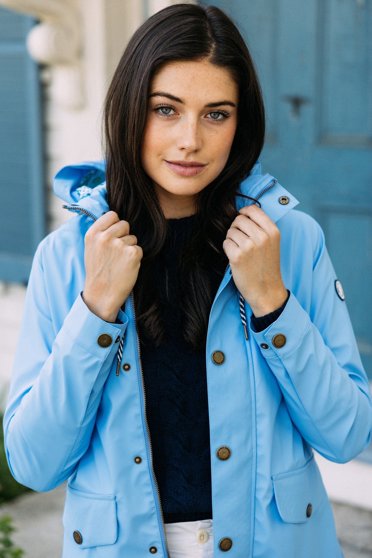Old Salt Raincoat Hydrangea Edition in Periwinkle- Women's