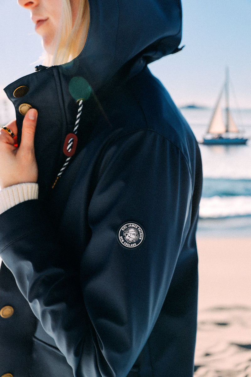 Name. ネーム FISHERMAN GOWN COAT KJP Women's Old Salt Fisherman Raincoat - Lobster Edition in Navy