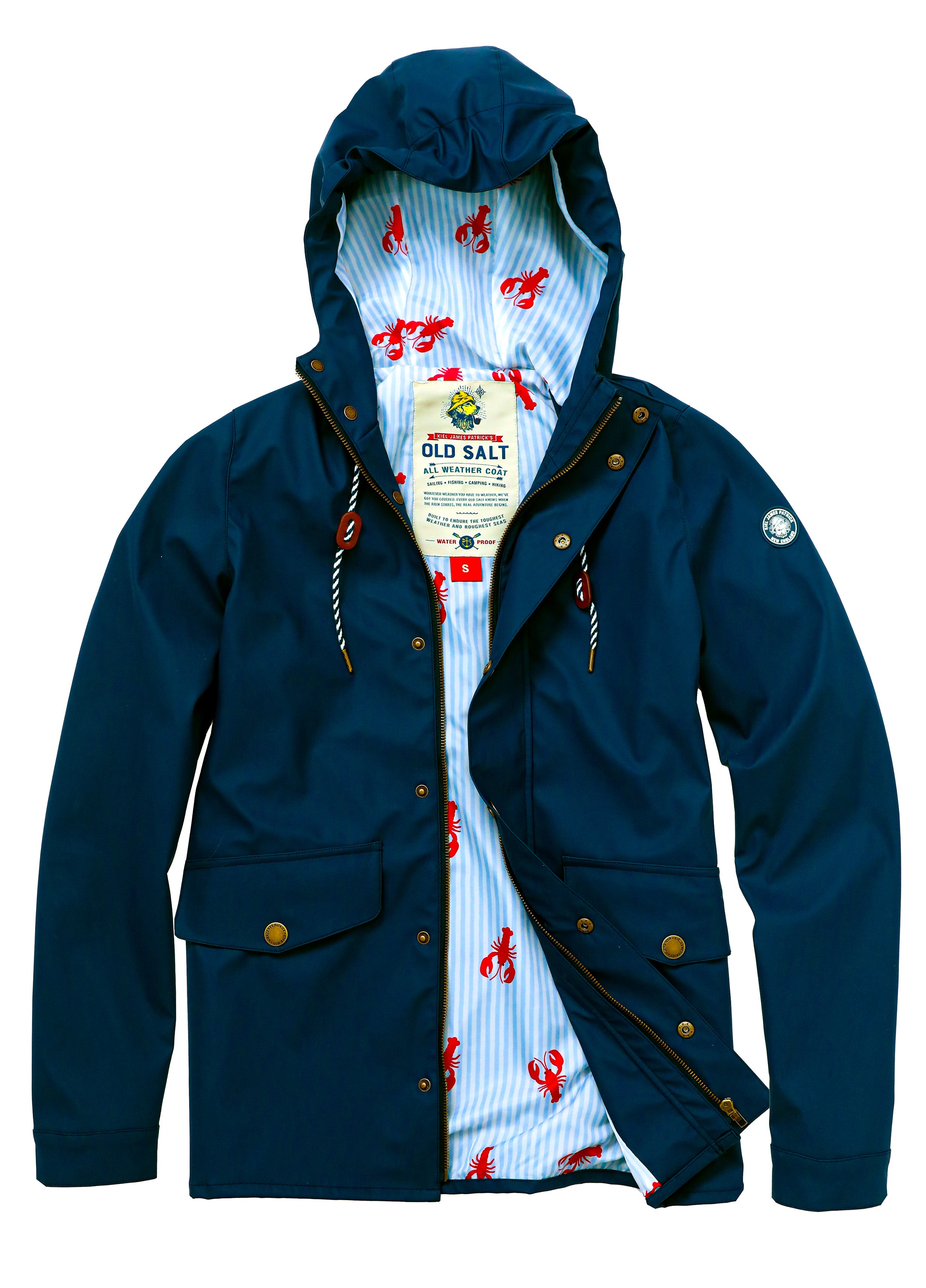 Old Salt Raincoat in Navy - Lobster Edition