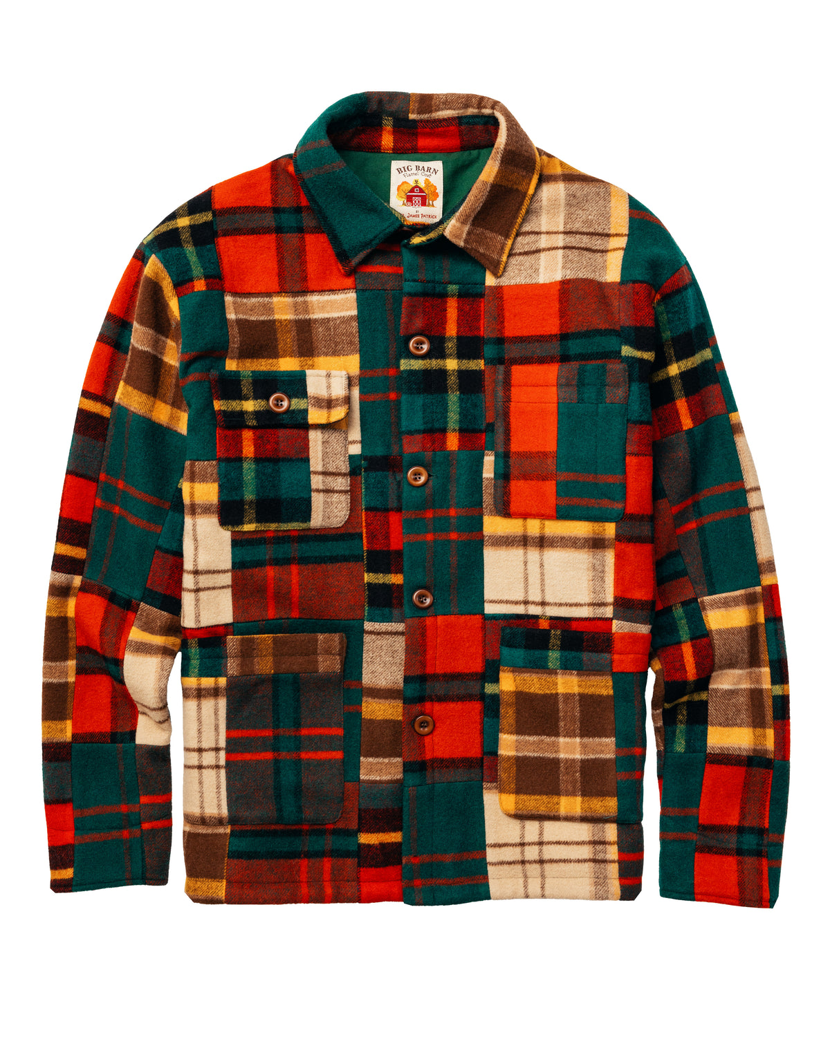 Patchwork Wool Barn Coat